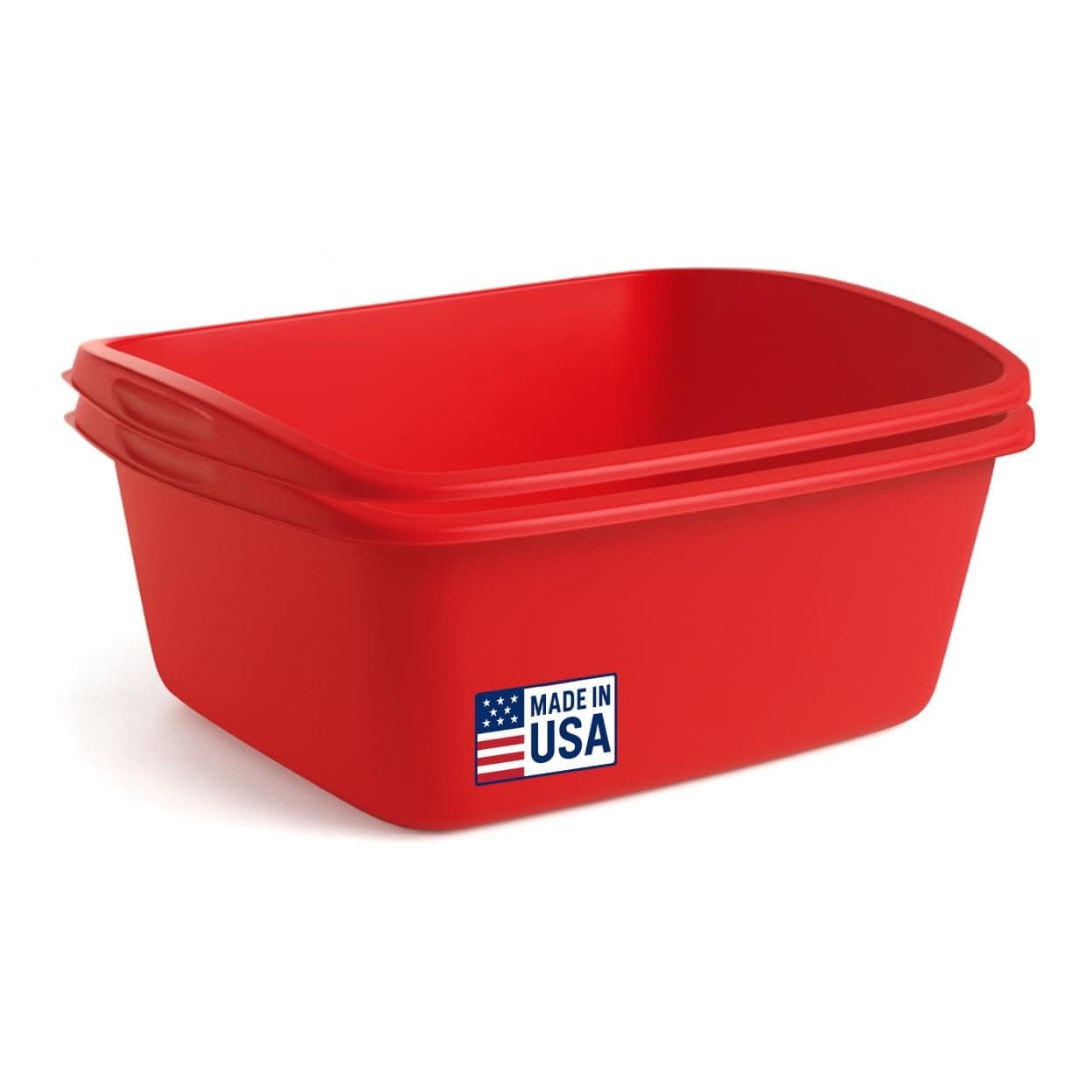 Tribello 2-Pack Dish Pans for Kitchen Sink, Plastic Tub Dishpan Wash Basin and Foot Bath for Soaking Feet, Wash Bucket for Washing and Storage Cleaning Supplies - 12 Quarts - Heavy Duty - (Red)
