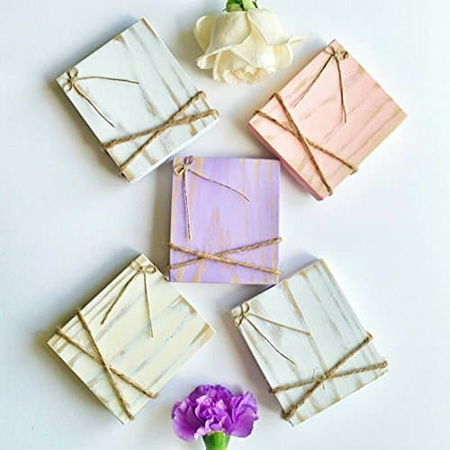 Set of 5 Rustic Country Farmhouse Distressed Embellished Shabby Chic Picture Photo Film Small Mini Wood Wooden Fujifilm Instax Mini Polaroid Block Frames