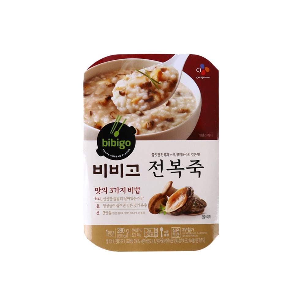 Bibigo Korean Abalone Rice Porridge, Microwaveable, 2 Pack (280g x 2)