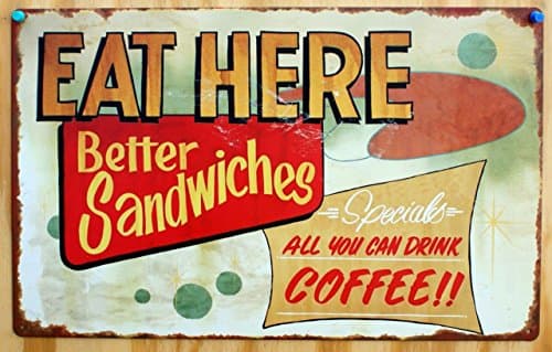 Diner Food Advertising Tin Signs (Eat Here)