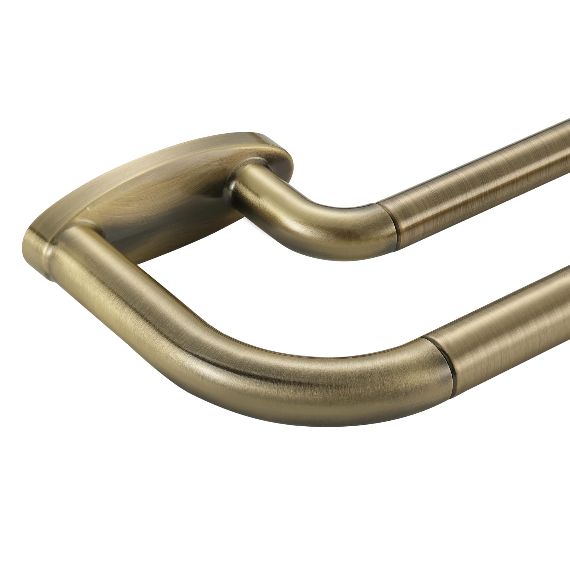 Double Curtain Rods Antique Bronze,Room Darkening Drapery Rod for 48-84 Inches,Adjustable 3/4 Inches Front and 5/8 Inches Back Quality Metal Rod for Window,Wrap Around Design