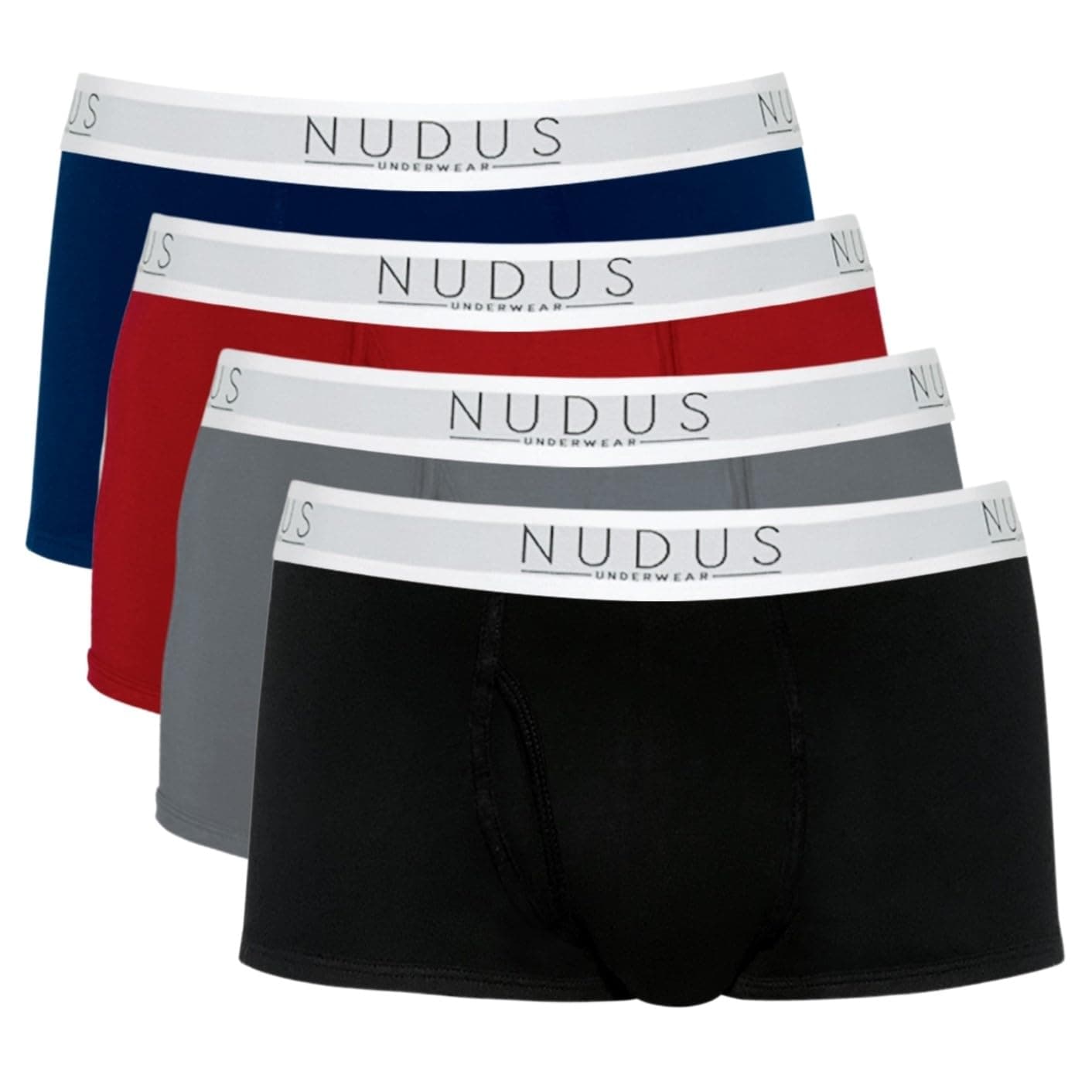 NUDUS Premium Bamboo Rayon Underwear for Men 4-Pack Luxury Gift Box – Ultra Soft & Breathable – Low Rise Sexy Undies with Fly