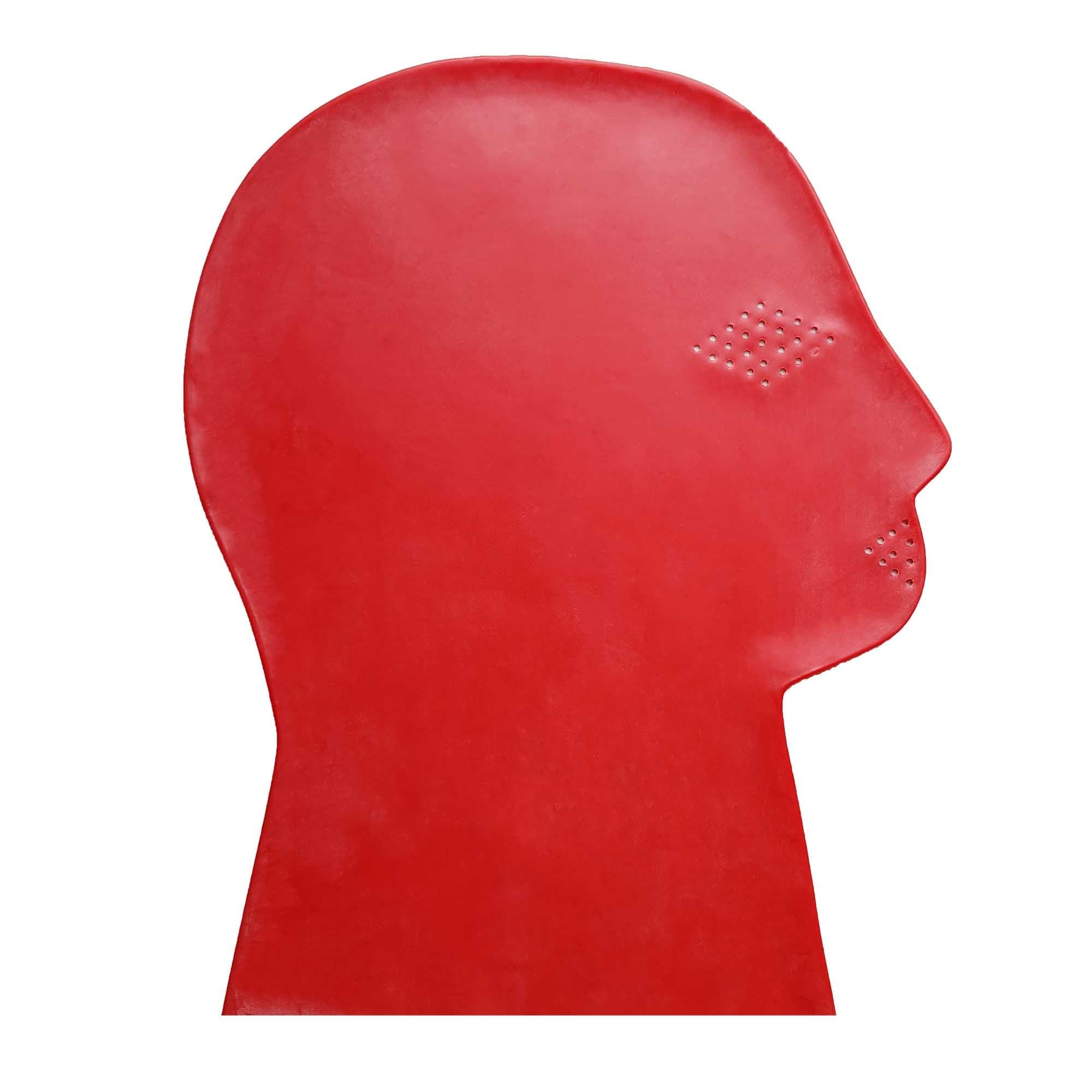 perforated transparent red latex rubber hood mask (One Size)
