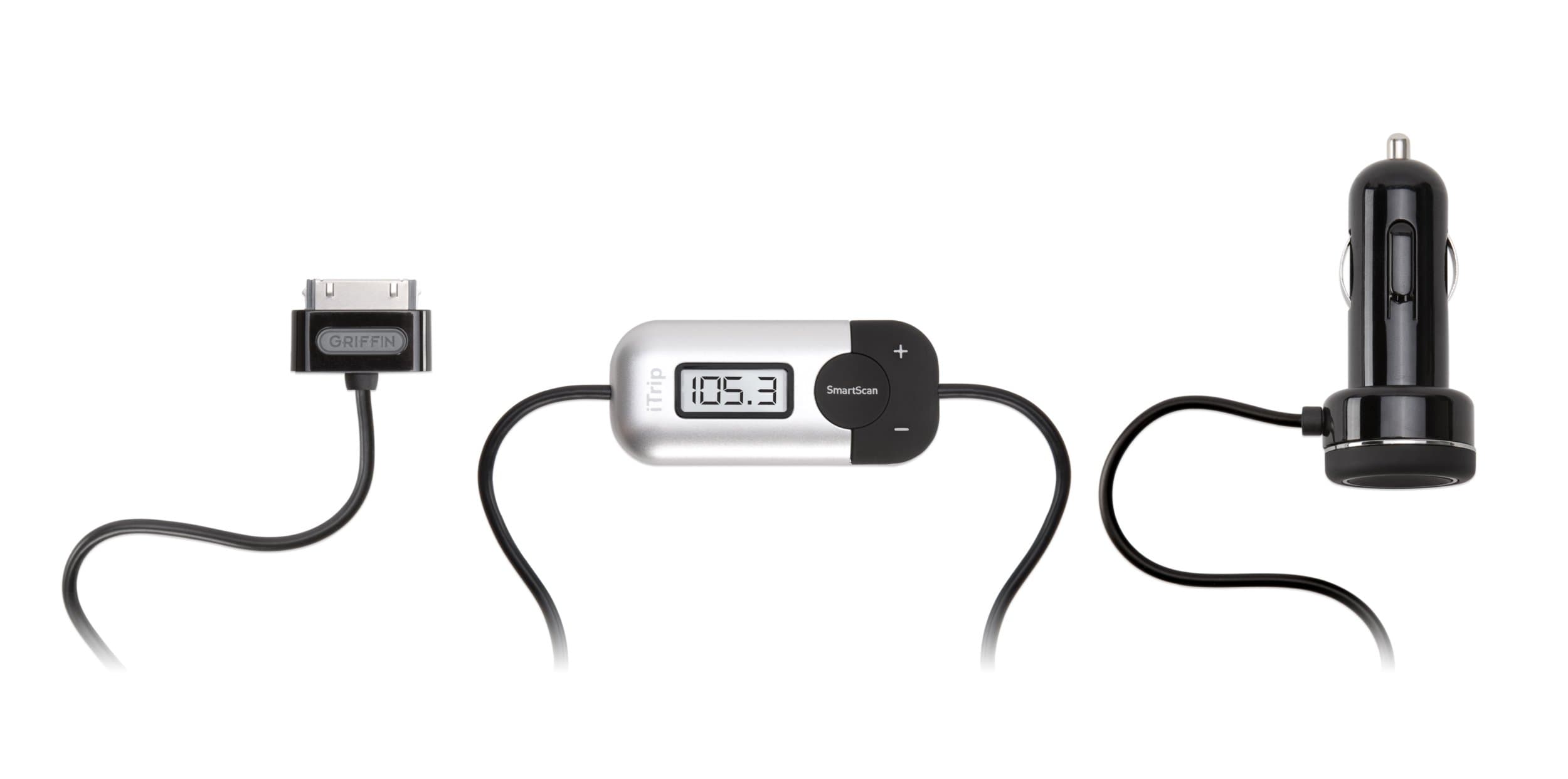 Griffin Technology Griffin iTrip FM Transmitter with Auto Dock Connector Cable for iPod and iPhone (Silver/Black)