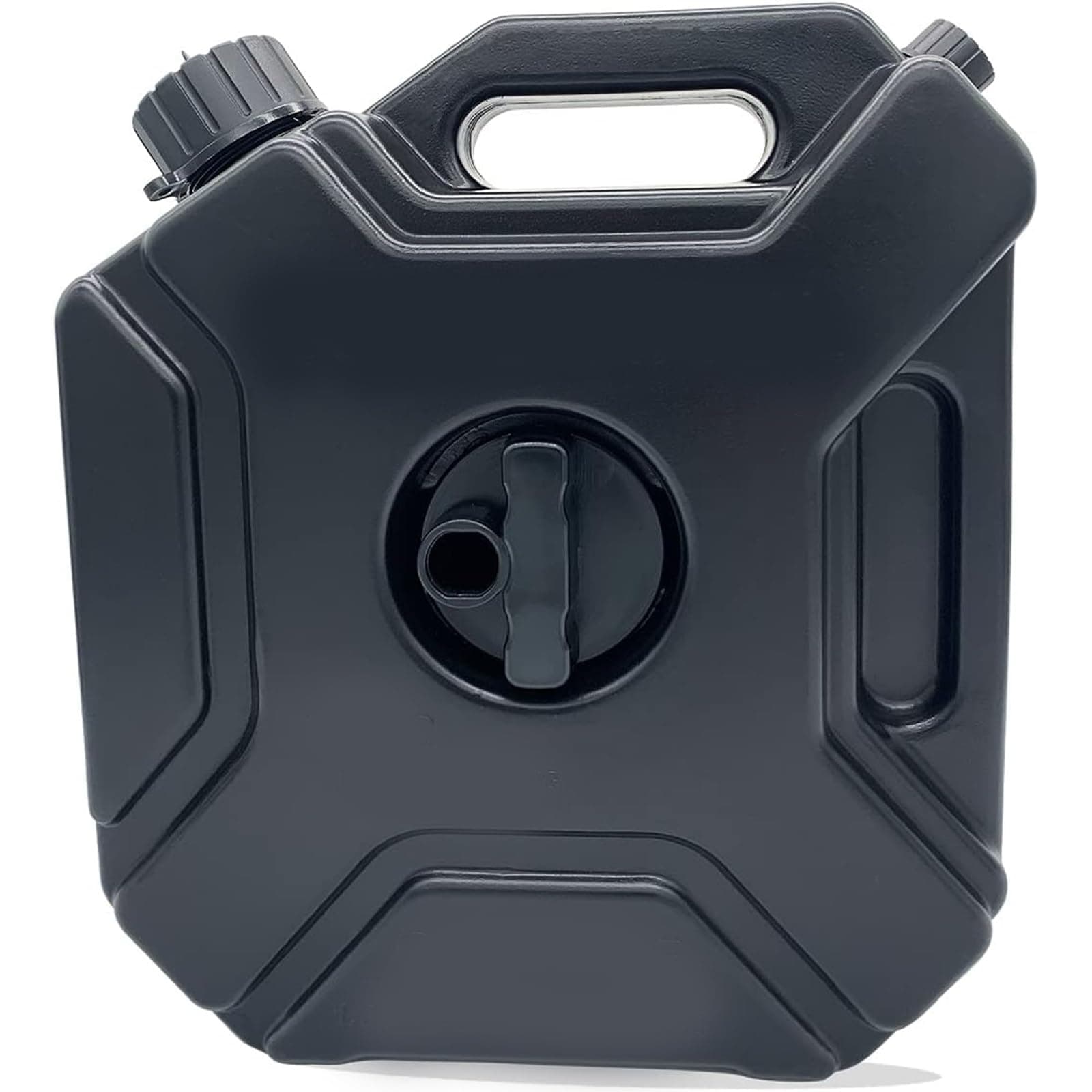 THE WHITE SHOP Transfer Tank Fits 1.3 Gallon/5L, Gallon Tank with Spout and Lockable Bracket, Storage Transfer Device with Auto-Off Function Adjustable Flow Rate, Ideal for Most Cars Motorcycle BLACK