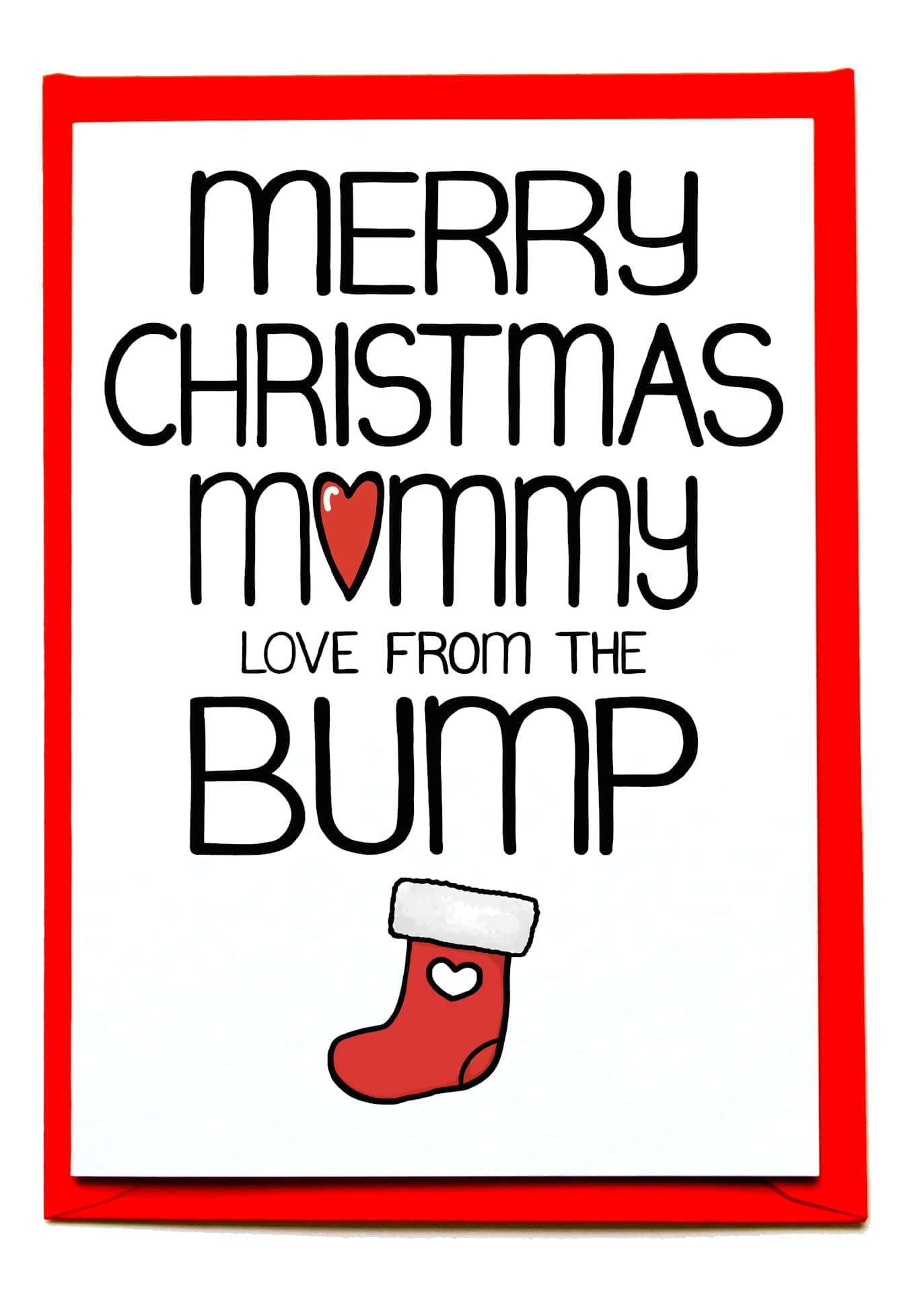 Christmas Card From The Bump For Mommy To Be, Holiday Card Pregnant Wife From Husband
