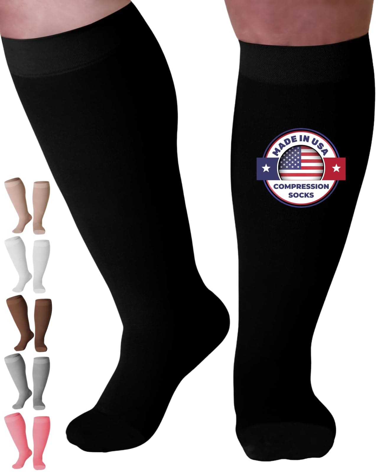 - Mojo Compression Socks for Women and Men 20-30mmHg Knee High - Unisex Compression Stockings for Improving Circulation during Travel, Flights, Airplane - Black, Small - AB201