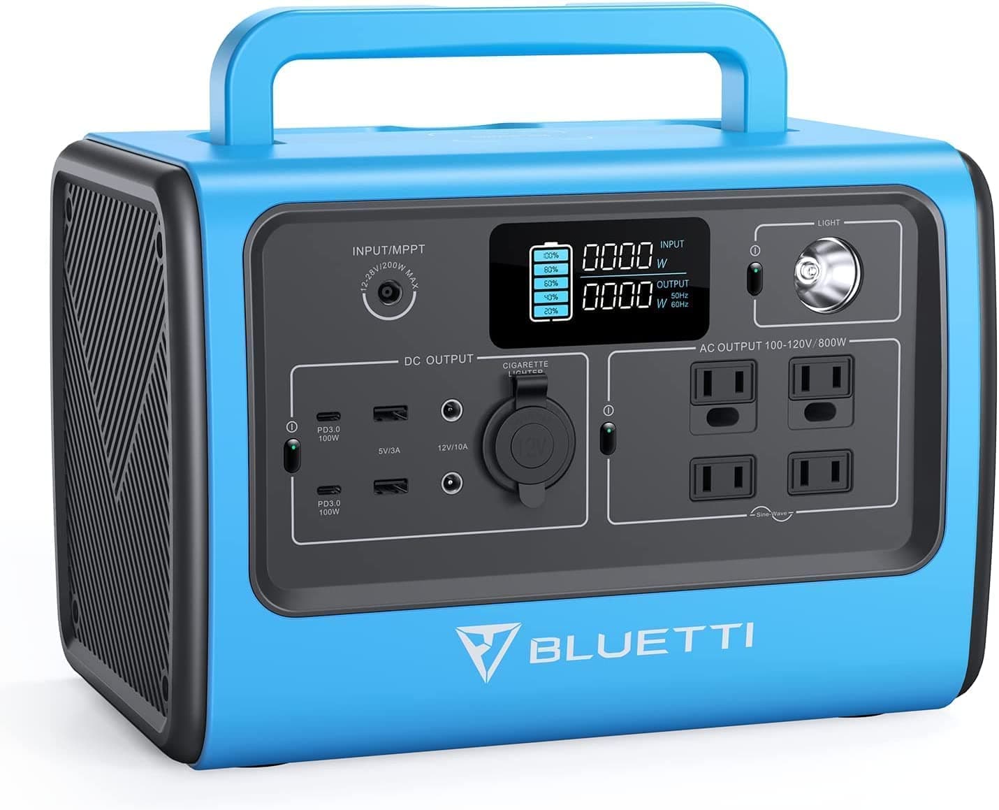 BLUETTI Portable Power Station EB70S 800W Solar Generator 716Wh LiFePo4 Battery Backup w/ 4 110V AC Outlets, 2 100W Type-C, LED Flashlight, Emergency Supply for Power Outage Camping Vanlife Off-grid