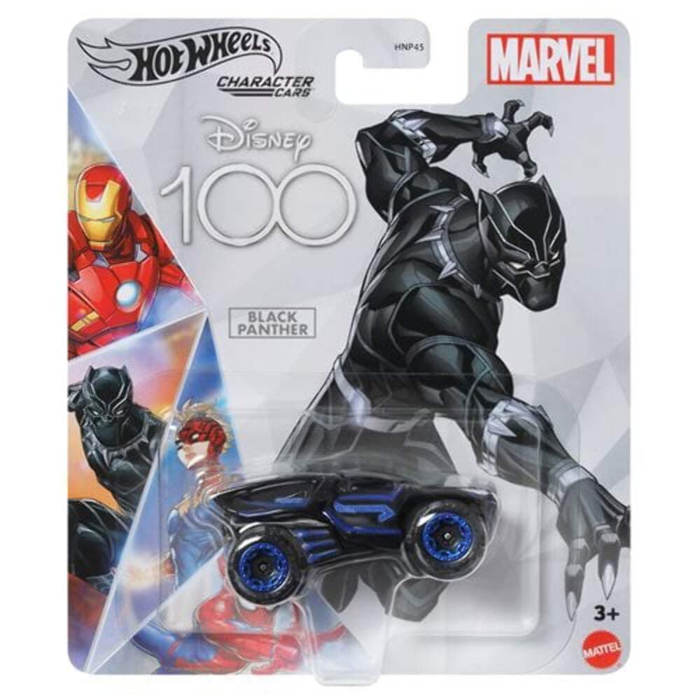 Disney 100 Character Cars Black Panther, 1:64 Scale Collectible Toy Car from Marvel