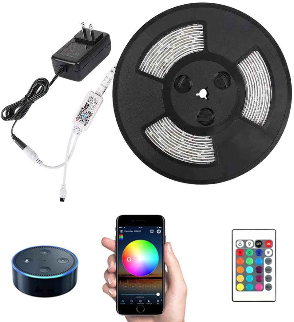 Nexlux LED Strip Lights, 32.8ft WiFi Wireless Smart Phone APP Controlled Waterproof Light Strip Work with Alexa
