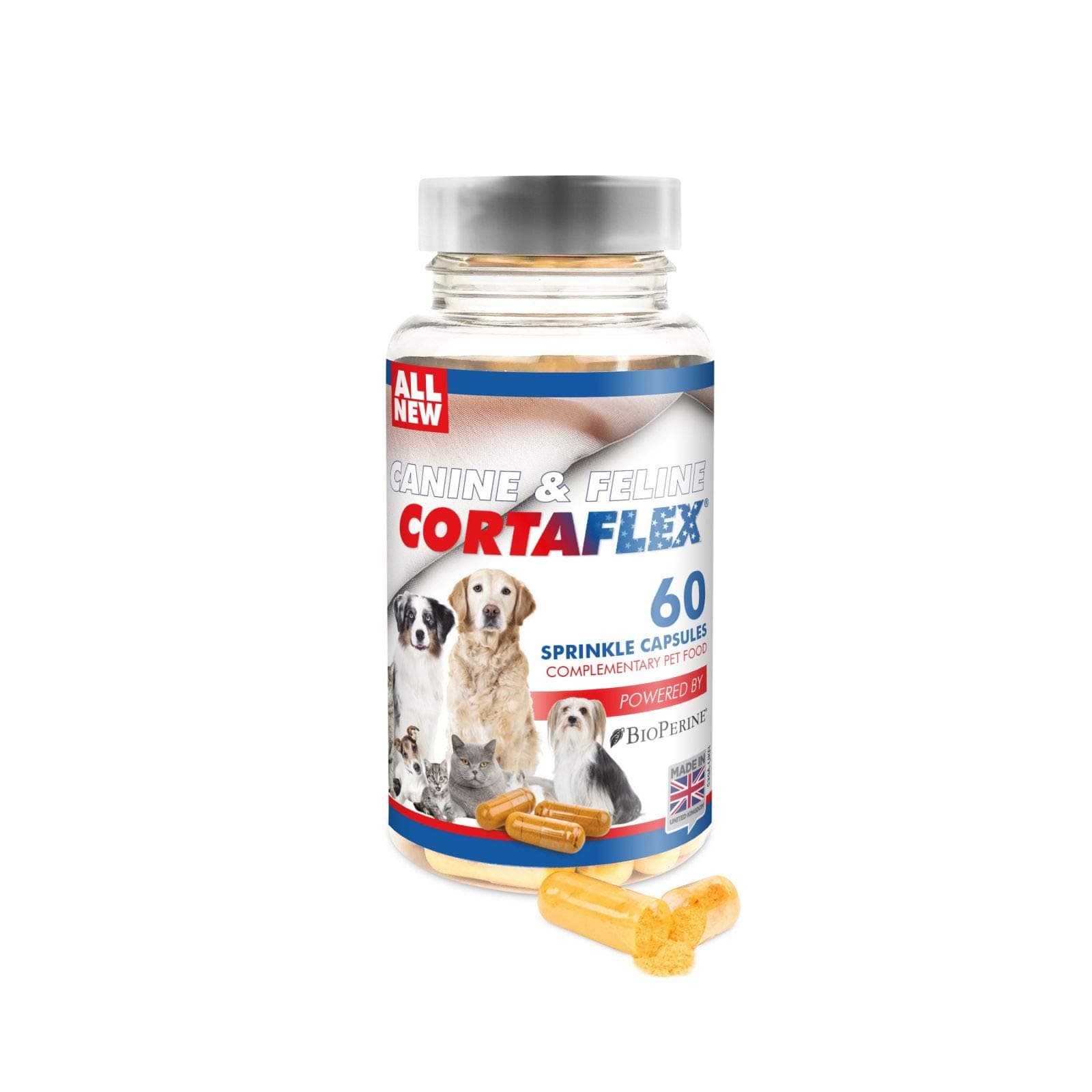 Cortaflex Canine & Feline Premium Ready To Use Cat & Dog Supplement | Support For Healthy Joints | Pack of 60 Capsules, 512.5 mg