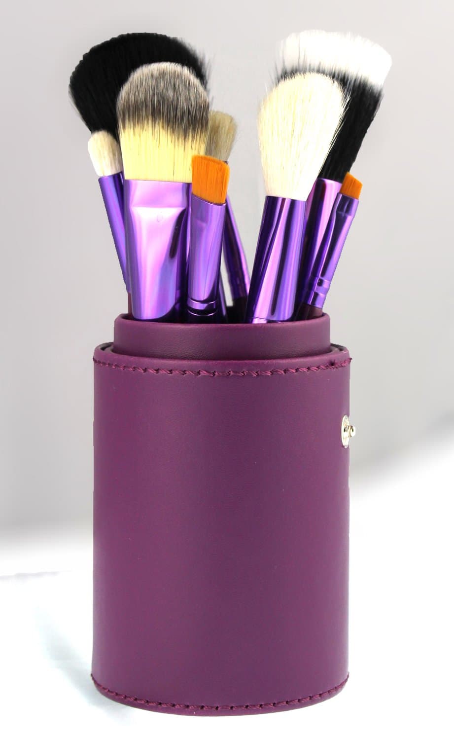 Makeup brushes - professional cosmetic brush kit with holder - the best make up beauty products for applying foundation, powder, blush, mascara & eye shadow - cheap & clean cosmetics 12 piece or! (purple)