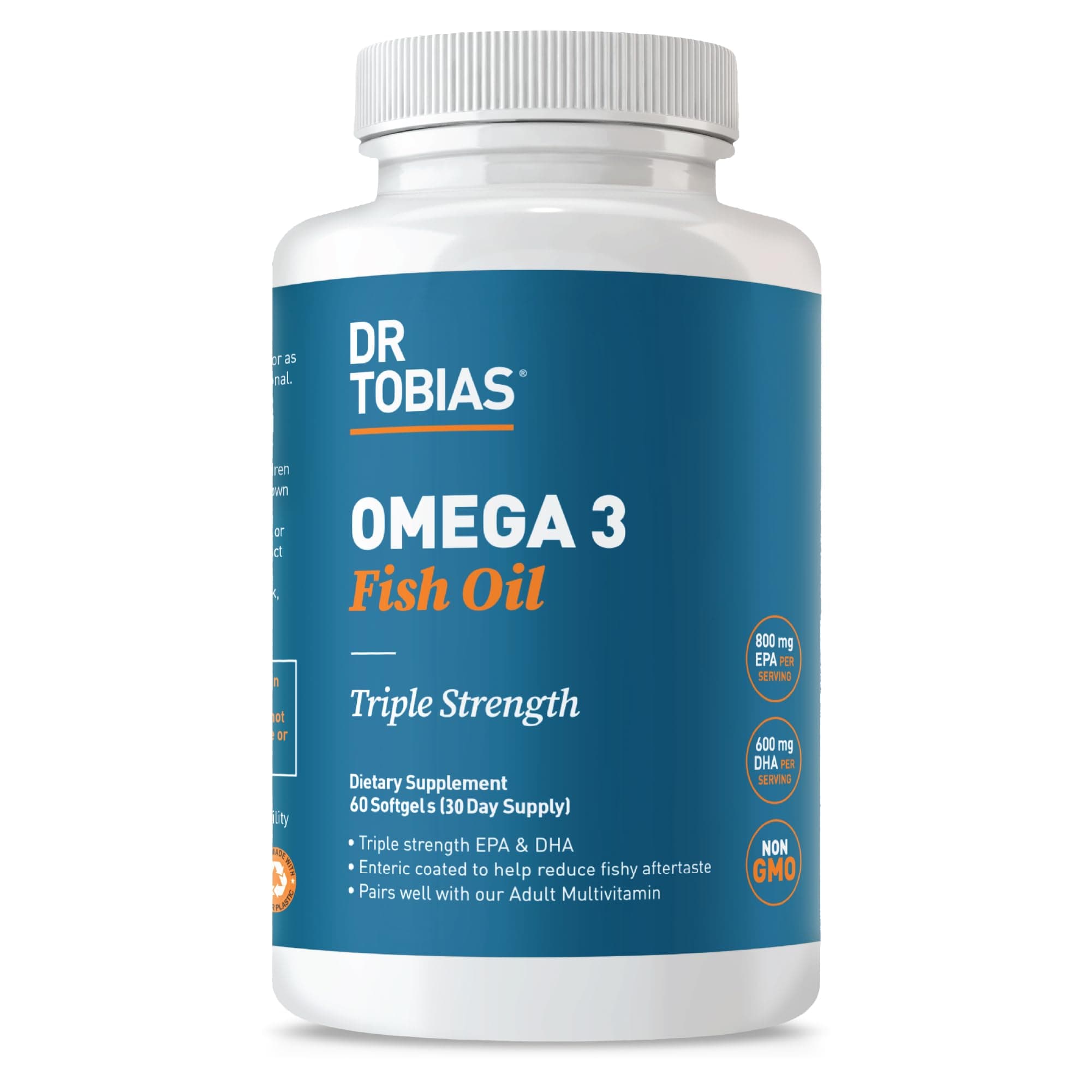 Omega 3 Fish Oil 2000mg Triple Strength with 800mg EPA 600mg DHA Per Serving | Fish Oil Omega 3 Supplements for Heart Brain & Immune Support - 60 Softgels (30 Servings)