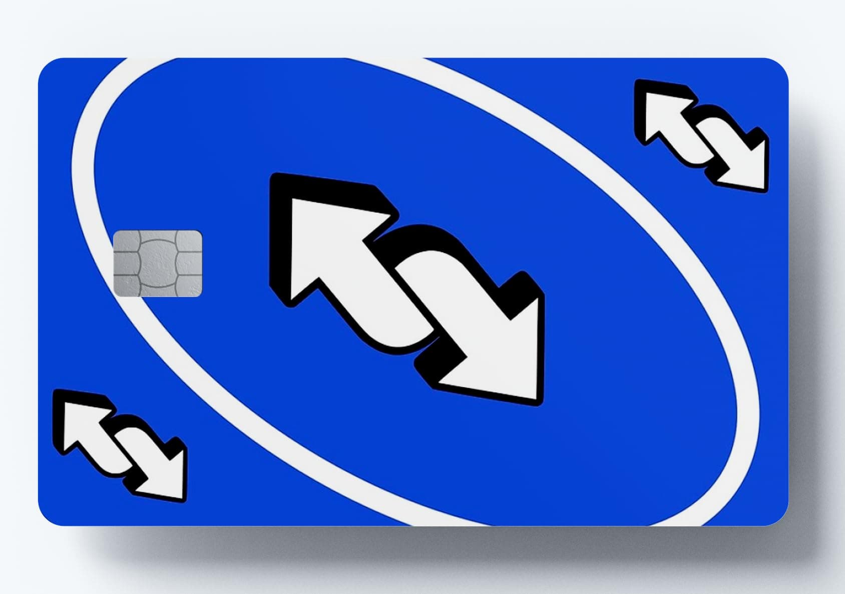 Reverse Card Skin | Transportation, Key Card, Debit Card, Credit Card Sticker | Covering & Personalizing Bank Card | No Bubble, Slim, Waterproof Card Cover (uno003) (Blue)