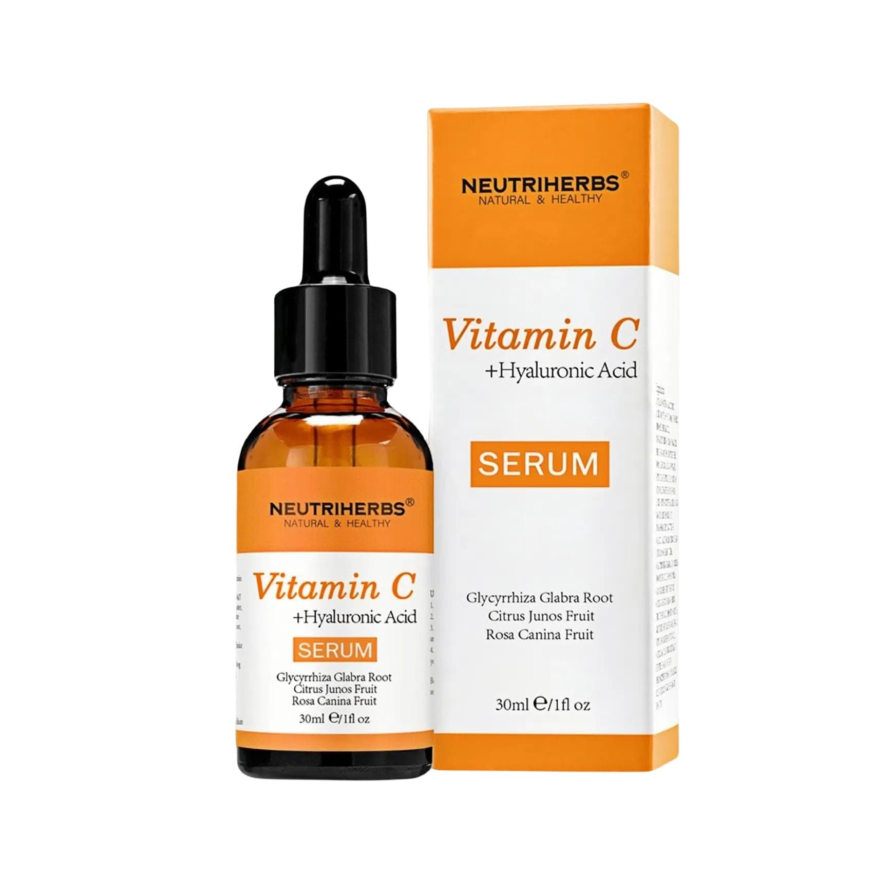 NEUTRIHERBS Vitamin C Serum for Face with Hyaluronic Acid, Firm, Anti Aging, Brighten, Even Skin, Daily Skincare Natural Nourish Facial Serum,1 fl oz
