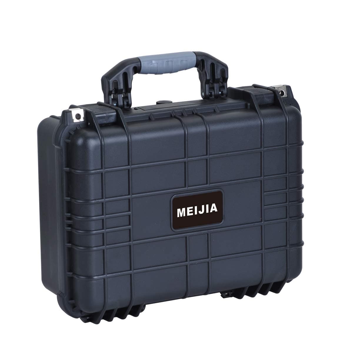 MEIJIA Waterproof Portable Hard Case,Compact Camera Case with Customizable Fit Foam, Black, 36 x 32 x 15 cm