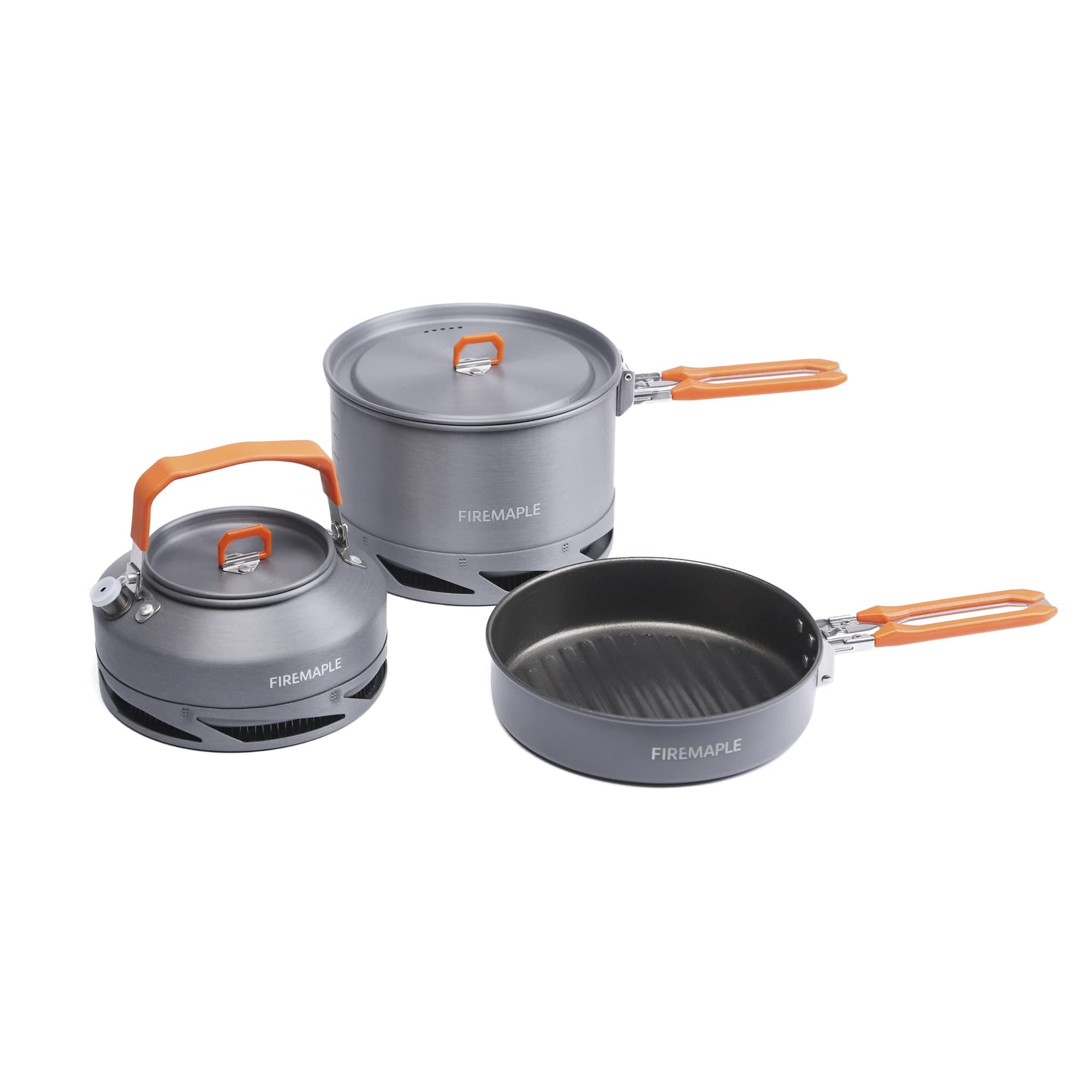 Feast Heat Exchanger Set | Compact Camping Cooking Set | Nested Design | Contain with a Pot, Kettle and Non-Stick Frypan | Ideal for Fishing, Picnic and Camp use