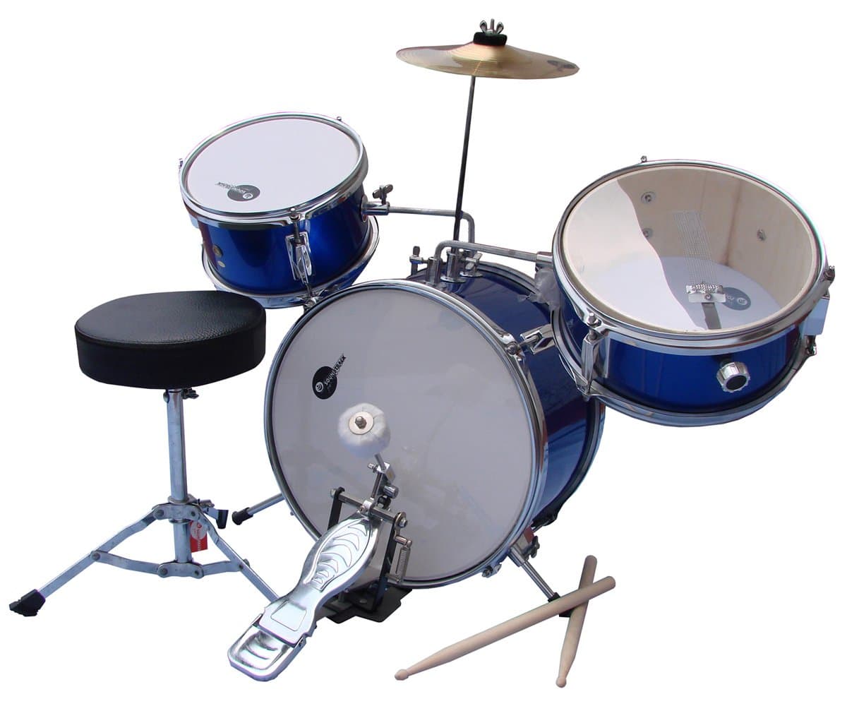 Soundtrack Pro Audio DBJ30-62-BK 3 Piece Kid Junior Children Drum Set Kit, Black