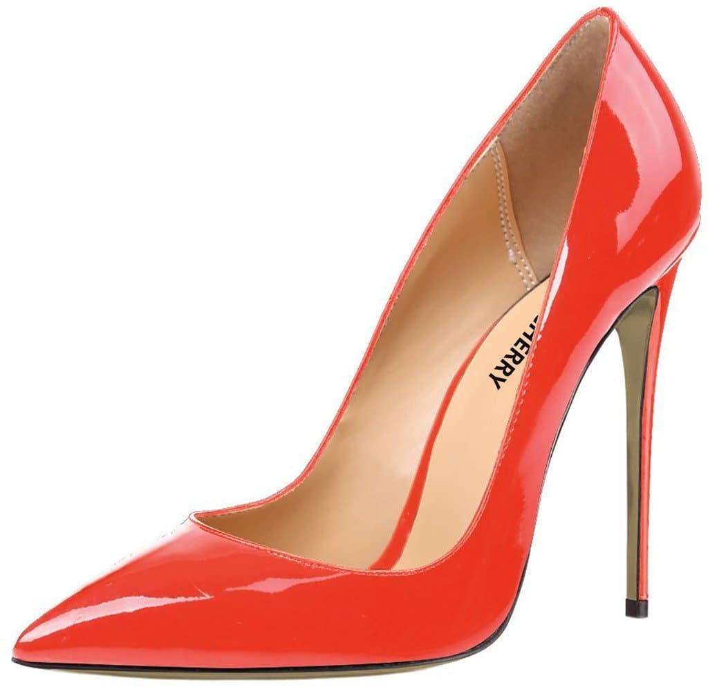 Onlycherry Women's Queen Patent Pointed Toe Stiletto 12CM High Heels Shoes Pumps