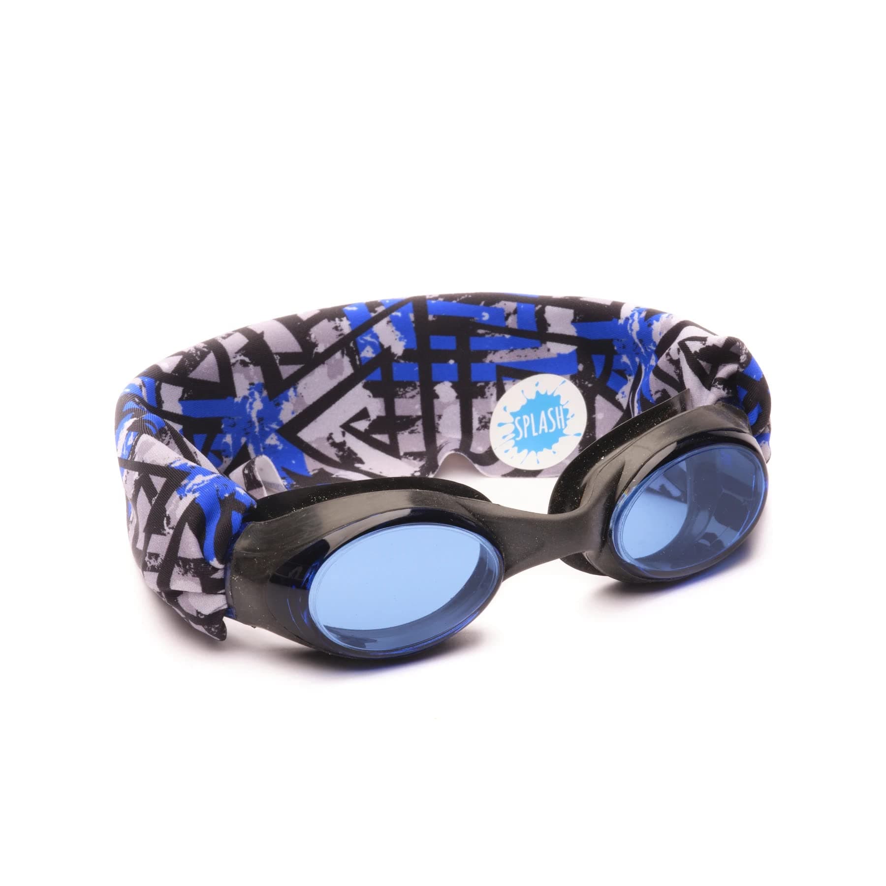 Splash Place SWIM GOGGLES with Fabric Strap - Adult & Kids Swim Goggles - BLUES & GREENS