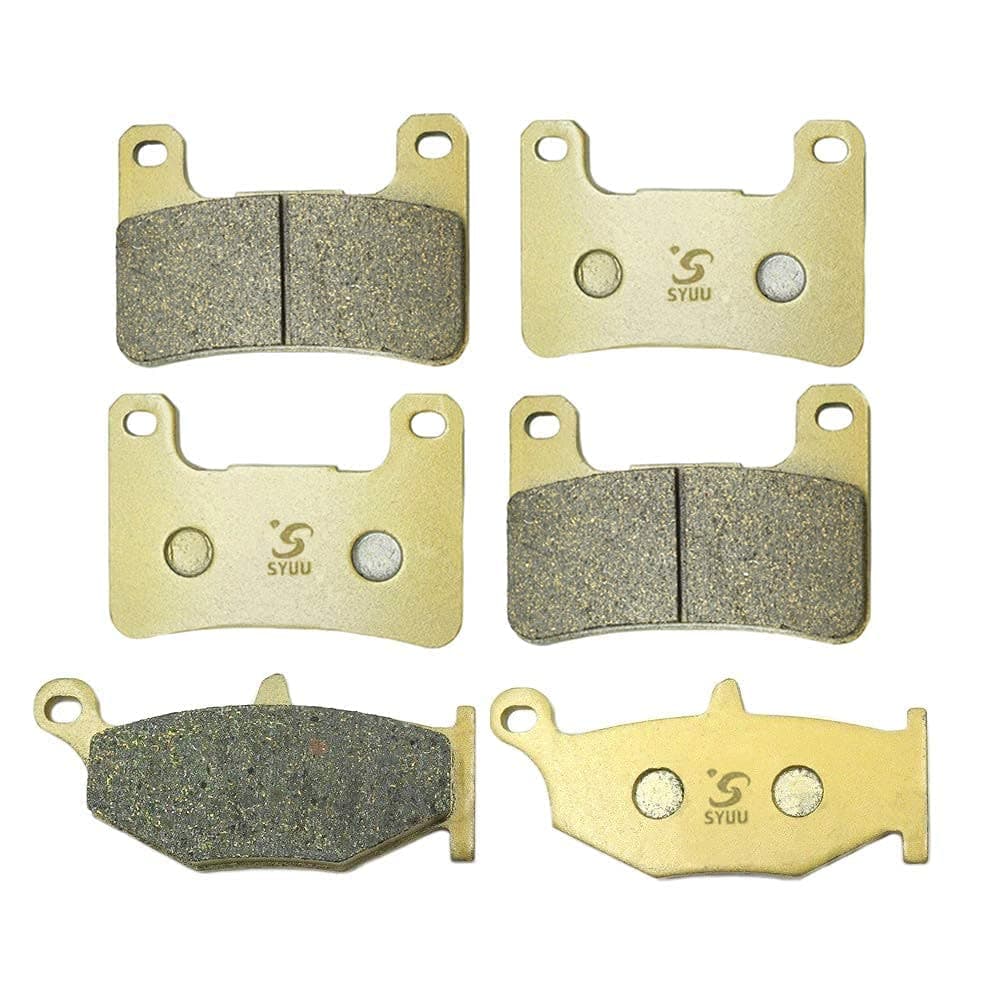 S SYUU High-Performance Reliable Motorcycle Front Rear Brake Pads Set Compatible with Suzuki DL 1000 2014 2015 2016 2017 2018 GSXR 600/750/1000 GSX 1300 R Hayabusa - Easy Installation FA379F FA419R