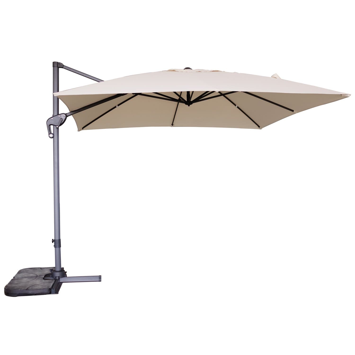 Victoria Young 10 ft Cantilever Patio Umbrella Outdoor Deluxe Hanging Offset Umbrella 360 Degree Rotation, Beige