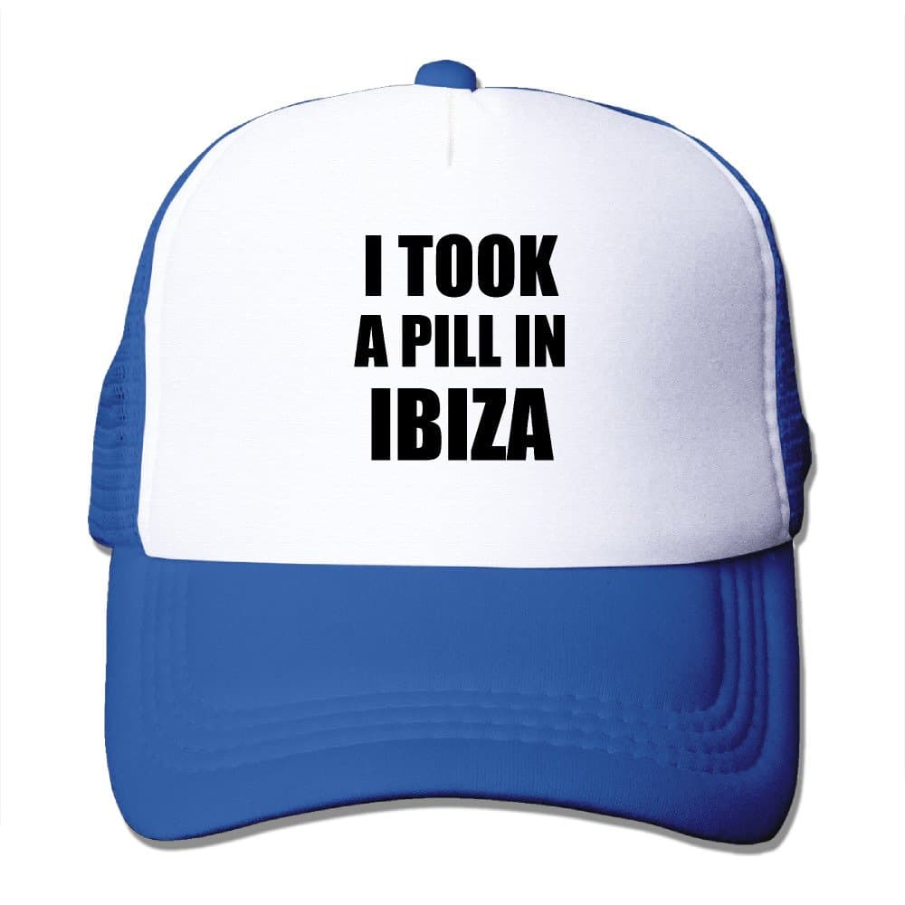 I Took A Pill in Ibiza - Vintage Style Adjustable Retro Snapback Baseball Cap Mesh Cap Fit for Men and Women RoyalBlue