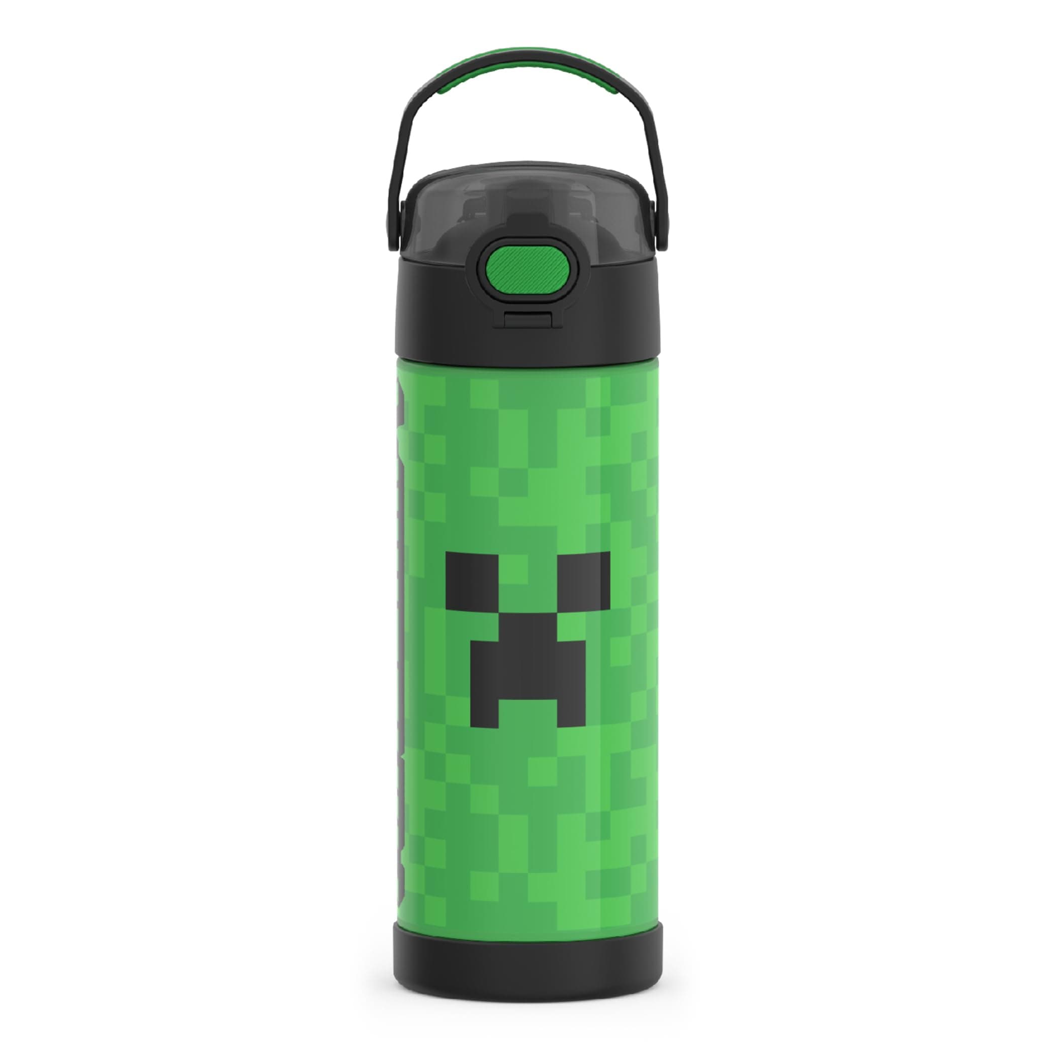 FUNTAINER 16 Ounce Stainless Steel Vacuum Insulated Bottle with Wide Spout Lid, Minecraft