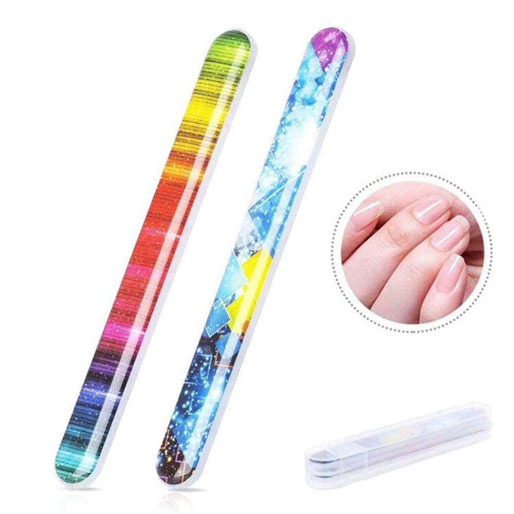 Nail Shiner -2 Pieces Prenium Nano Nail Buffers Glass Nail Files Rainbow Shine Polisher for Natural Nails