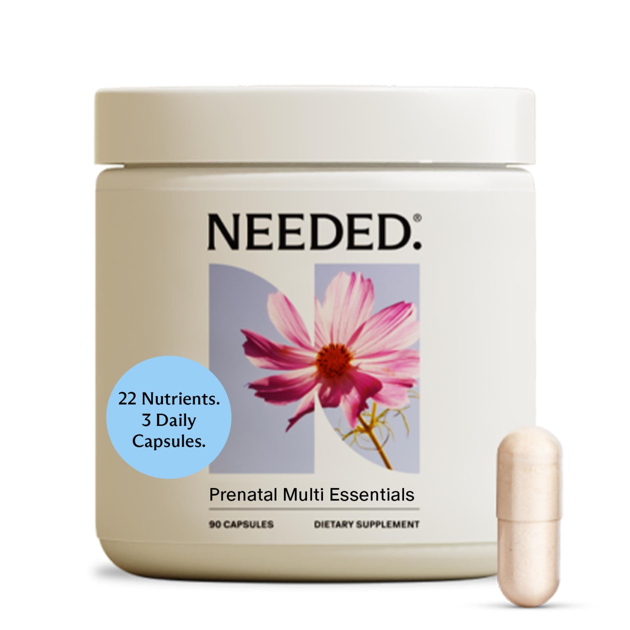 Needed. Multivitamin for Prenatal | Prenatal Multi Essentials Capsule - Pregnancy, Breastfeeding, Postpartum | Expertly-Formulated & Third-Party Tested, | 30-Day Supply