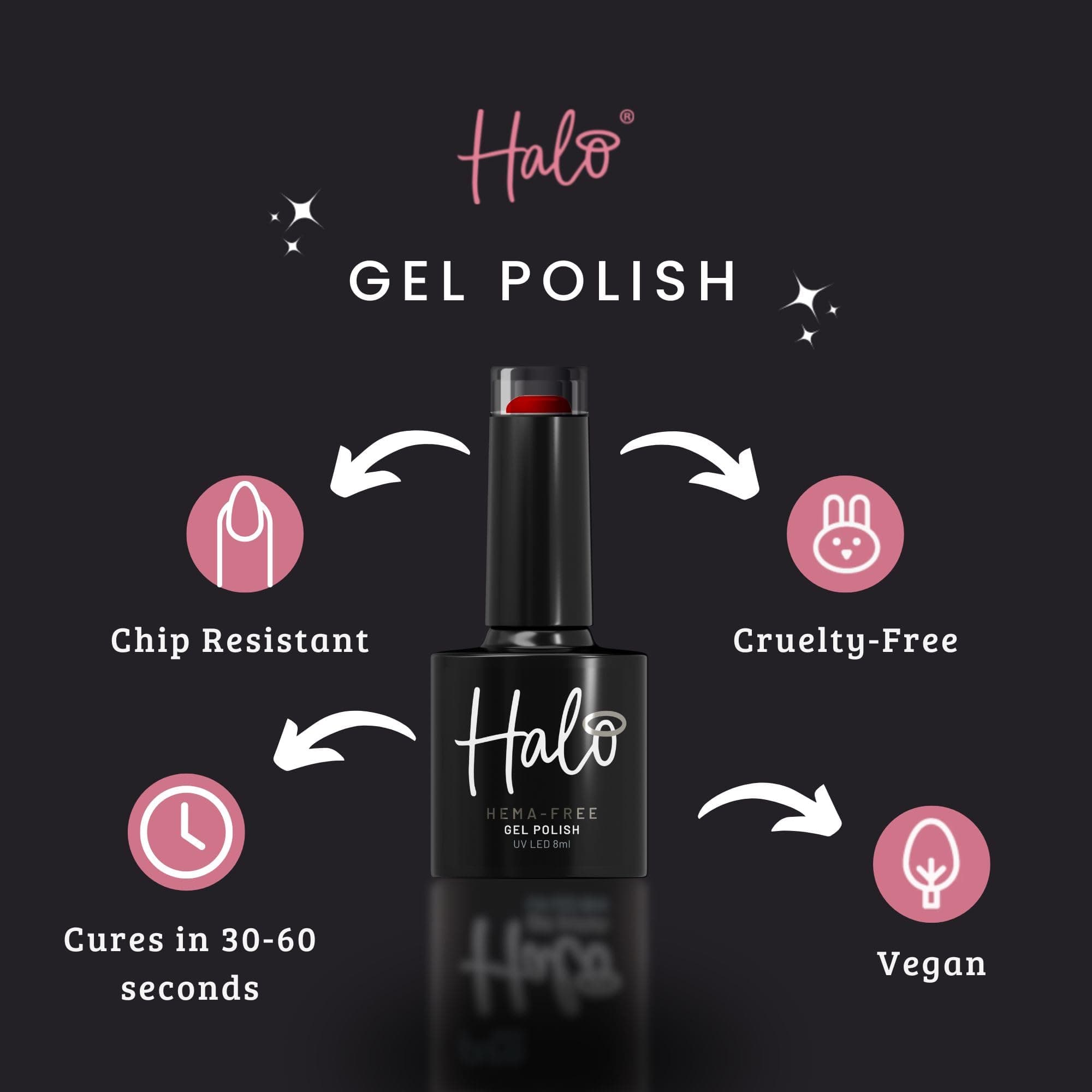 Halo Gel Polish 8ml - Gold Leaf. UV/LED Gel Nail Polish, Long Lasting & Easy To Apply. Nail Art Colours For Manicure & Pedicure. Gel Polish For Professional & Home Use.