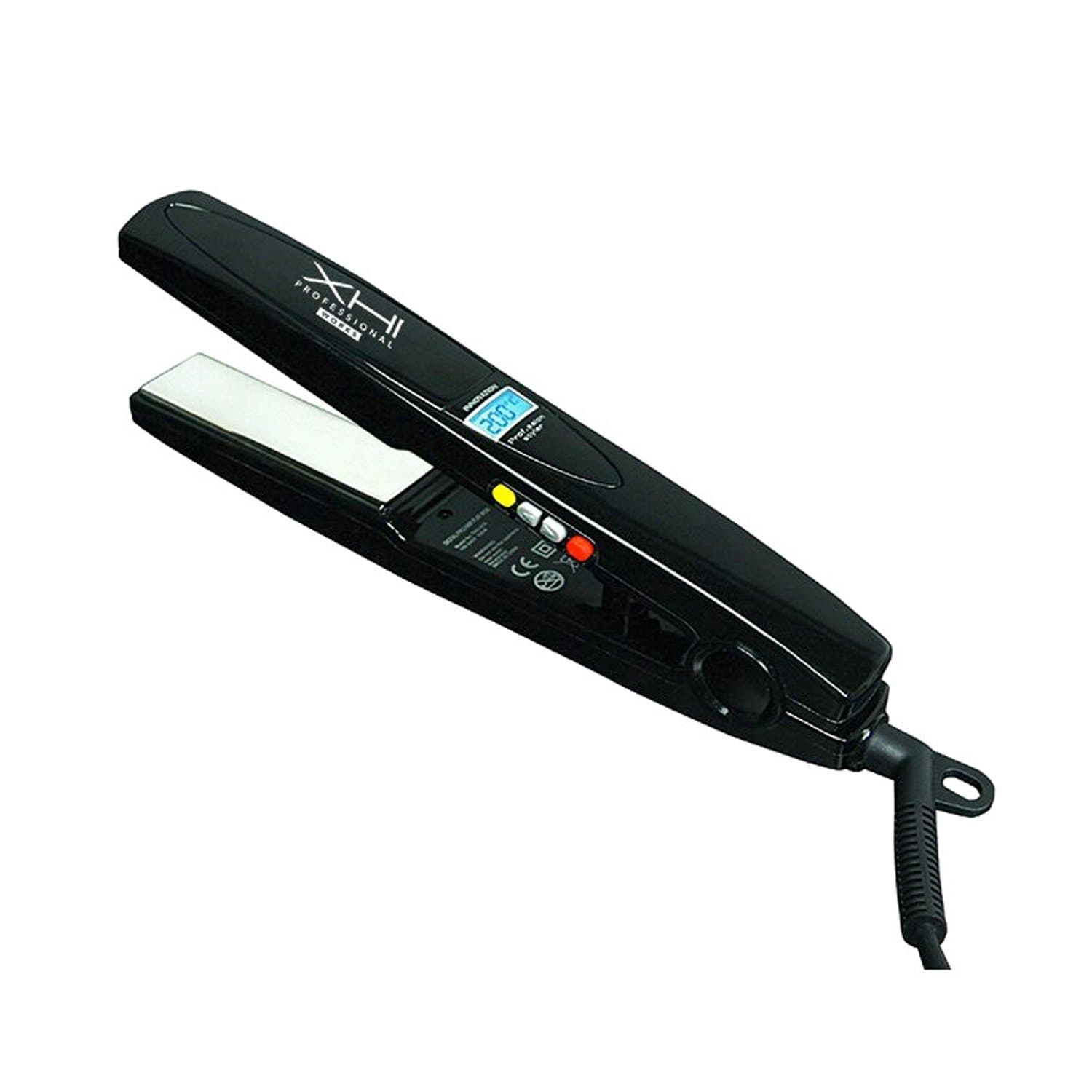Nano ST Digital Flat Iron, Black, Salon Quality Hair Straightener with Digital LCD Display, 1”