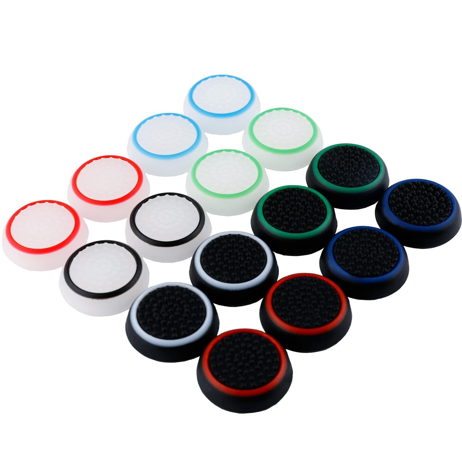 16 Pieces Silicone Noctilucent Thumb Grip Caps Controller Joystick Cap Covers for PS-Series, Xbox-Series Analog Stick Caps Replacement