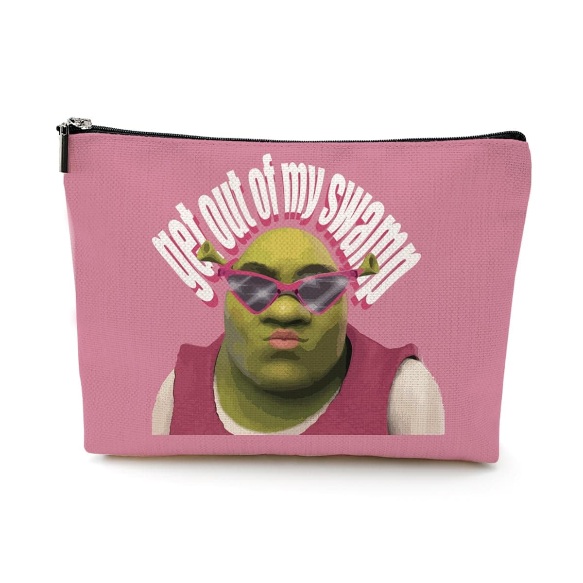 DJHUNGInspired Cartoon Movie Green Character Cosmetic Bag Funny Movie Merchandise Cartoon Fan Gift Pink Makeup Bag for Women Friend Girl Daughter Sister Niece Female Coworker Birthday Christmas Halloween