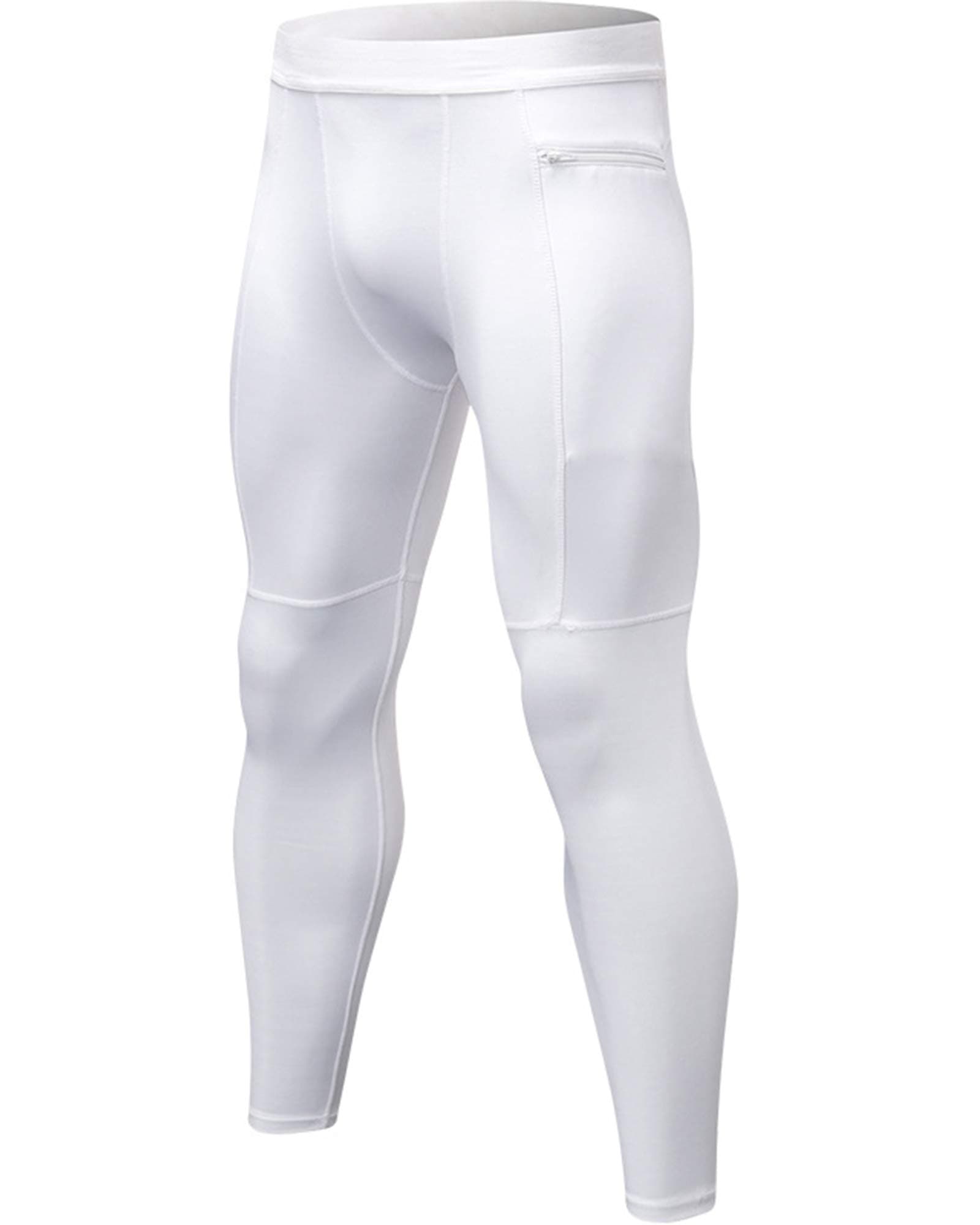 MACHLAB Men's Moisture Wicking Compression Pants Baselayer Cool Dry Sports Leggings Workout Tights with Pockets