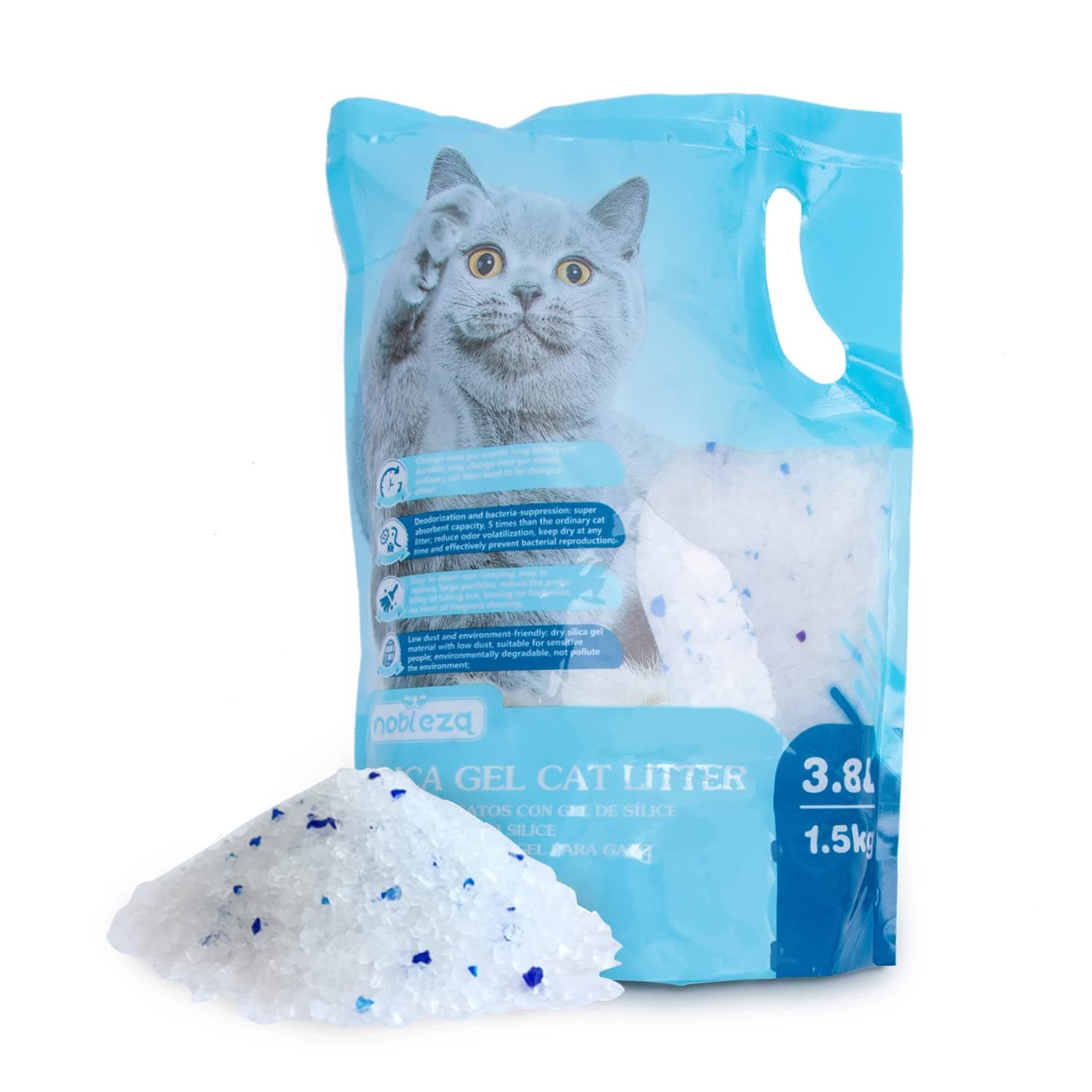 Silica Cat Litter Diamond Gel kitten Litter 3.8L Absorbent, Comfortable Biodegradable