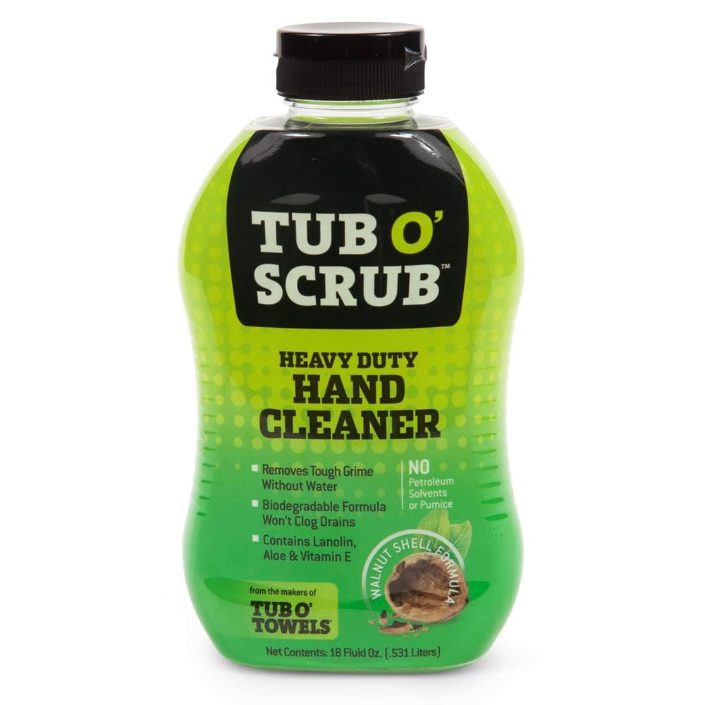 Tub O' Scrub TS18 Heavy Duty Pumice-Free Hand Cleaner, Removes Tough Grime & Dirt Without Water, Biodegradable, 18oz Bottle