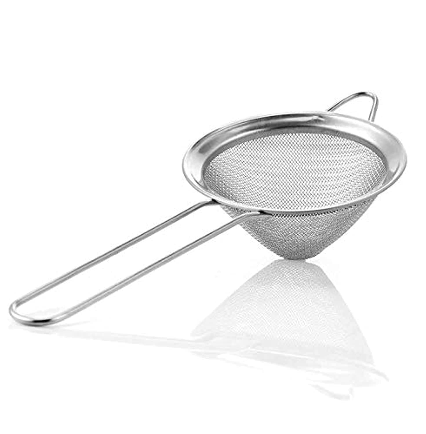 Fine Mesh Strainer with Sturdy Handle - Fine Mesh Sieve Ideal for Baking, Rice, Quinoa, Bone Broth