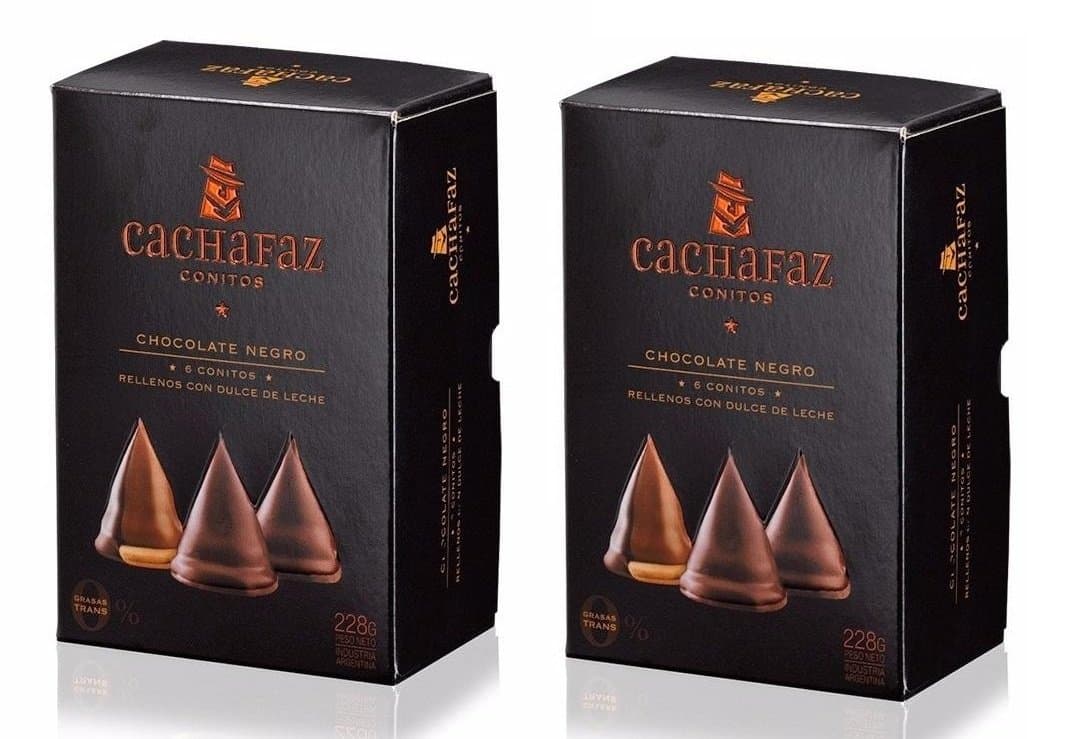 CACHAFAZ Conitos de Chocolate 228 gr. - 2 Pack | Milk Caramel Filled Bonbon Covered w/ Chocolate 8.04 oz. (Box of 6) - 2 Pack.