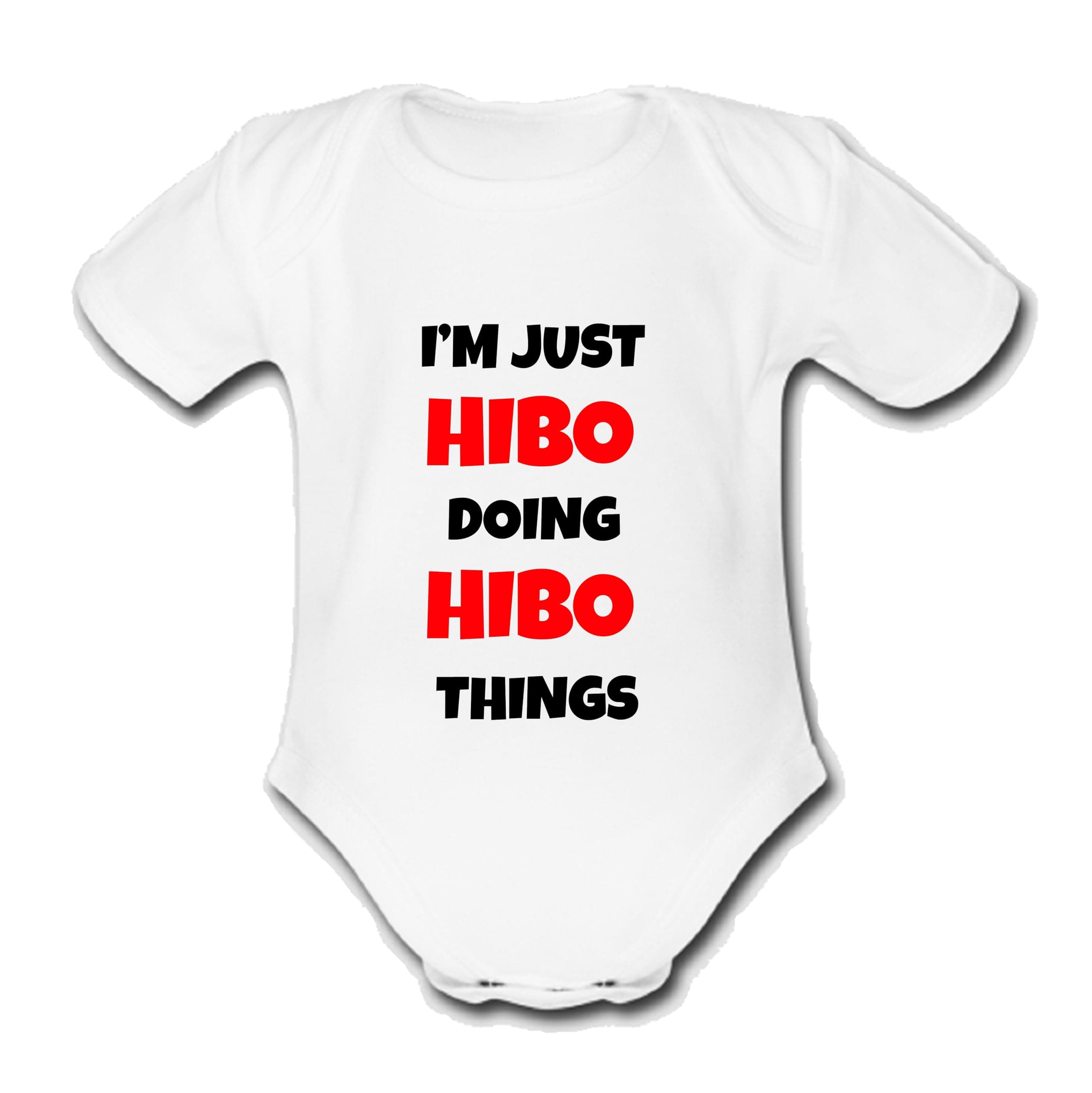 I'M JUST HIBO DOING HIBO THINGS Unique Baby Name Vest Grow Babygrow Bodysuit Customise Yourself Change the Name & Colour