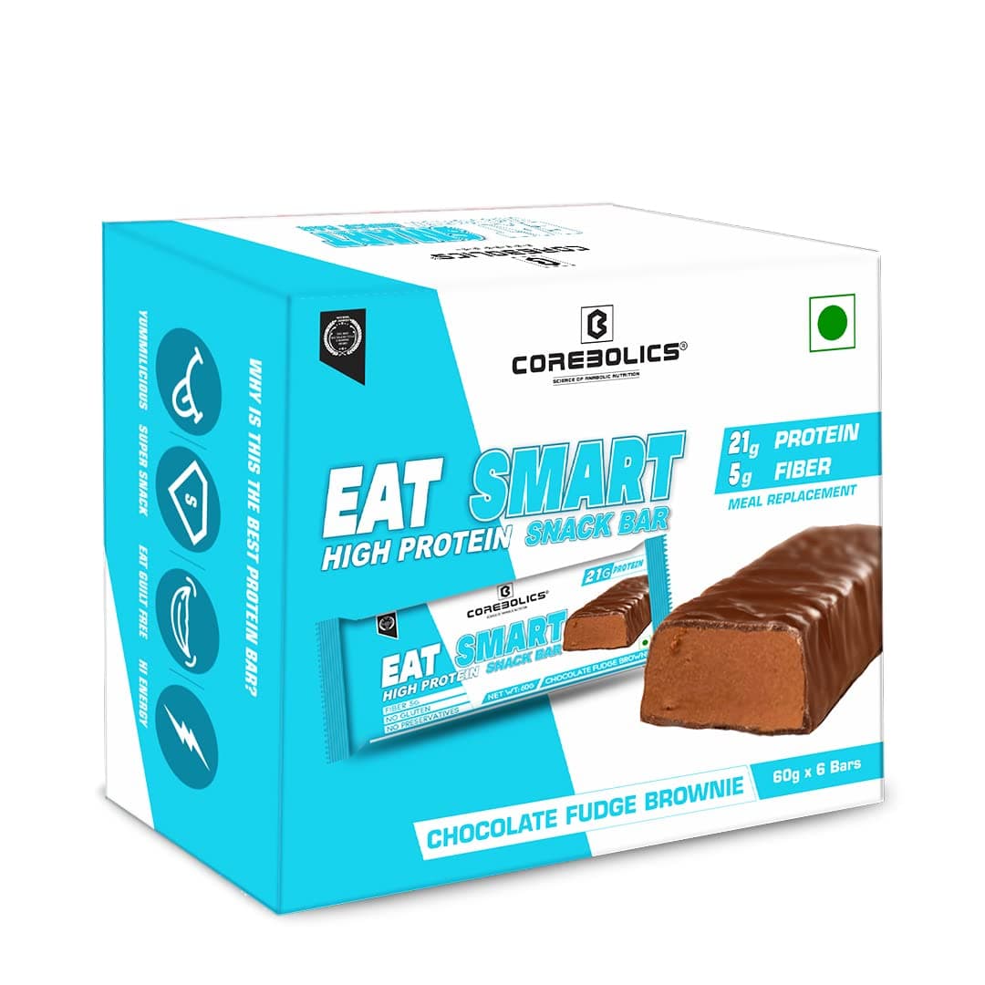 Eat Smart High Protein Snack Bar(21G Protein)-Chocolate Fudge Brownie-Pack Of 6(60Gmx6)