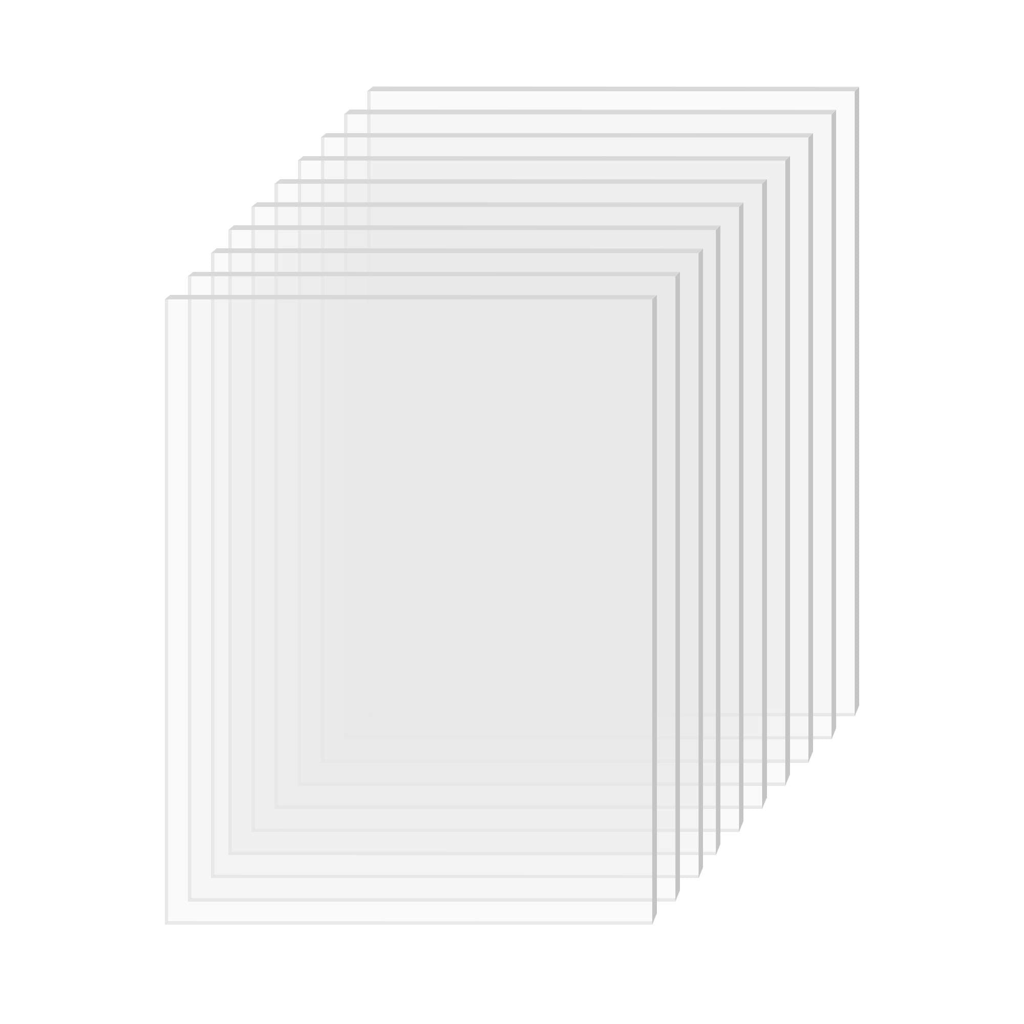 Acrylic Sheet Clear Cast Plexiglass 5” x 7” 0.08” Thick (2mm) Pack of 10 Transparent Plastic Plexi Glass Board with Protective Paper for Photo Frame Replacement, DIY Display Projects, Craft