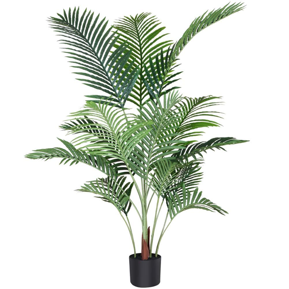Fopamtri Artificial Areca Palm Plant 4.6 Feet Fake Palm Tree with 15 Trunks Faux Tree for Indoor Outdoor Modern Decor Feaux Dypsis Lutescens Plants in Pot for Home Office,Decor Pot is NOT Included