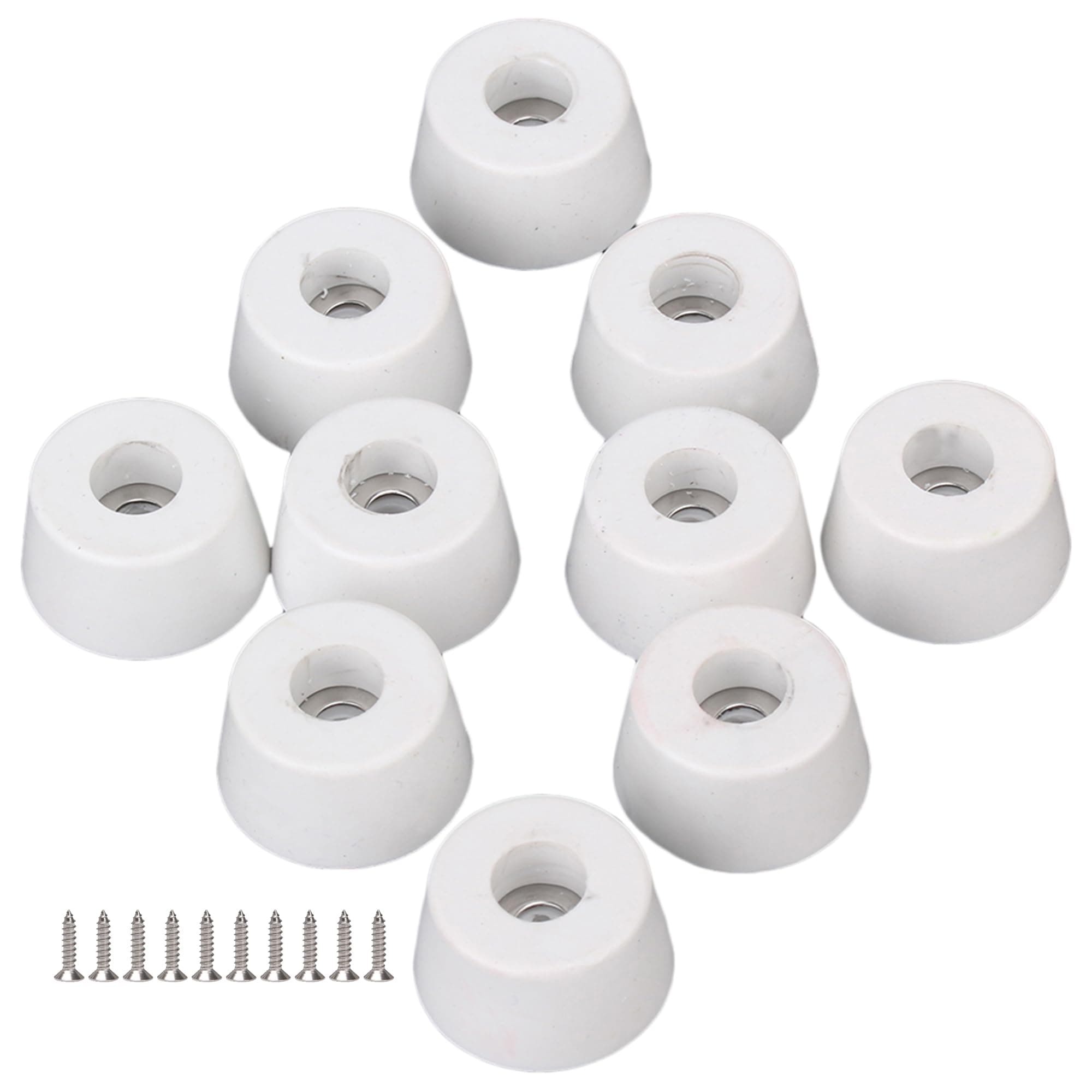 White High Elasti Rubber Feet Bumpers Pads Anti Vibration for Tables and Chairs, Furniture 25X20X13mm Pack of 10