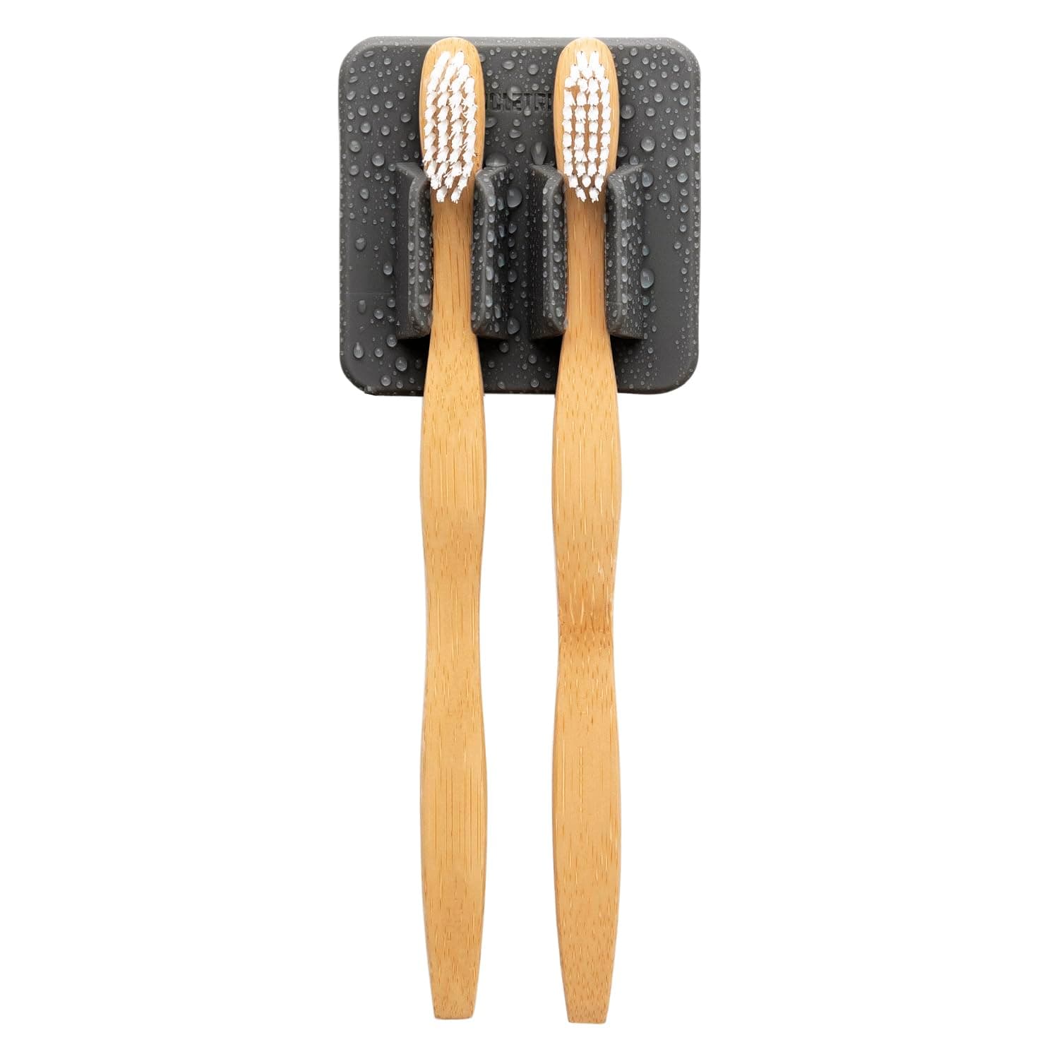 The George Toothbrush Holder - Silicone Toiletry Organizer, Shower & Bathroom Accessory - Features Silicone-Grip Technology, Removable & Reusable - Charcoal