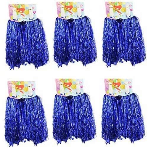 CRIVERS 12pc Cheerleading Pom Poms,Cheerleader Pompoms for Ball Dance Fancy Dress Night Party Sports (Blue,30g)