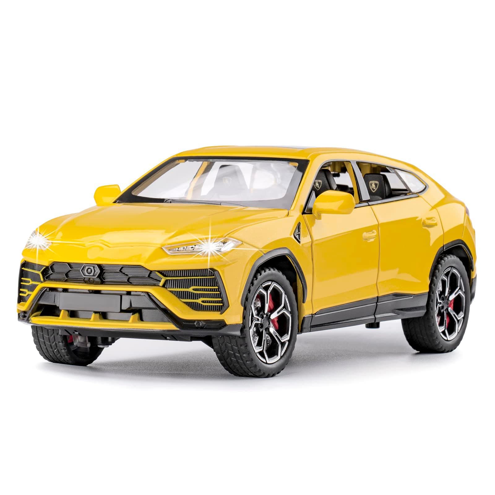 SASBSC Toy Cars for Boys Age 4-7 Metal Car Toys for 3 4 5 6 7 8 Year Old Boy Diecast Model Cars for Kids with Light and Sound Birthday Gifts(Yellow, 1:24)