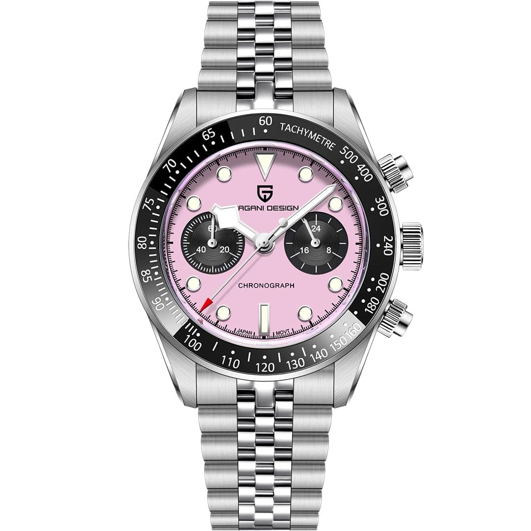 Pagani Design 1718 Panda Dial Men's Chronograph Watches Japan VK64 Movement Stianless Steel 100M Waterproof Men Fashion Casual Watch