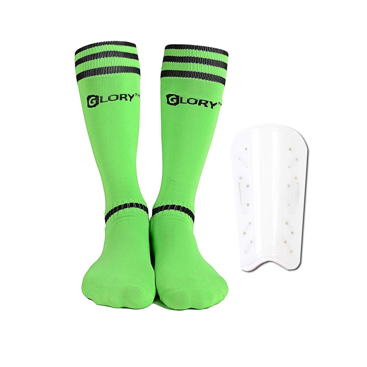 GLORY SPORTS Soccer Shin Guards Youth Shin Pads Child Calf Knee Socks Protective Gear Adjustable Breathable Guard Board for 3-8 Years Kids Teenagers