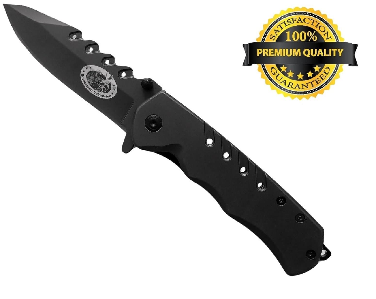 Sportsman Folding Knife with 5 yr Guarantee! Premium Titanium Spring Assisted Opening Pocket Knife is Best for Camping - Survival Gear - Fishing or Hunting. A High Quality Tool for any Outdoorsman.